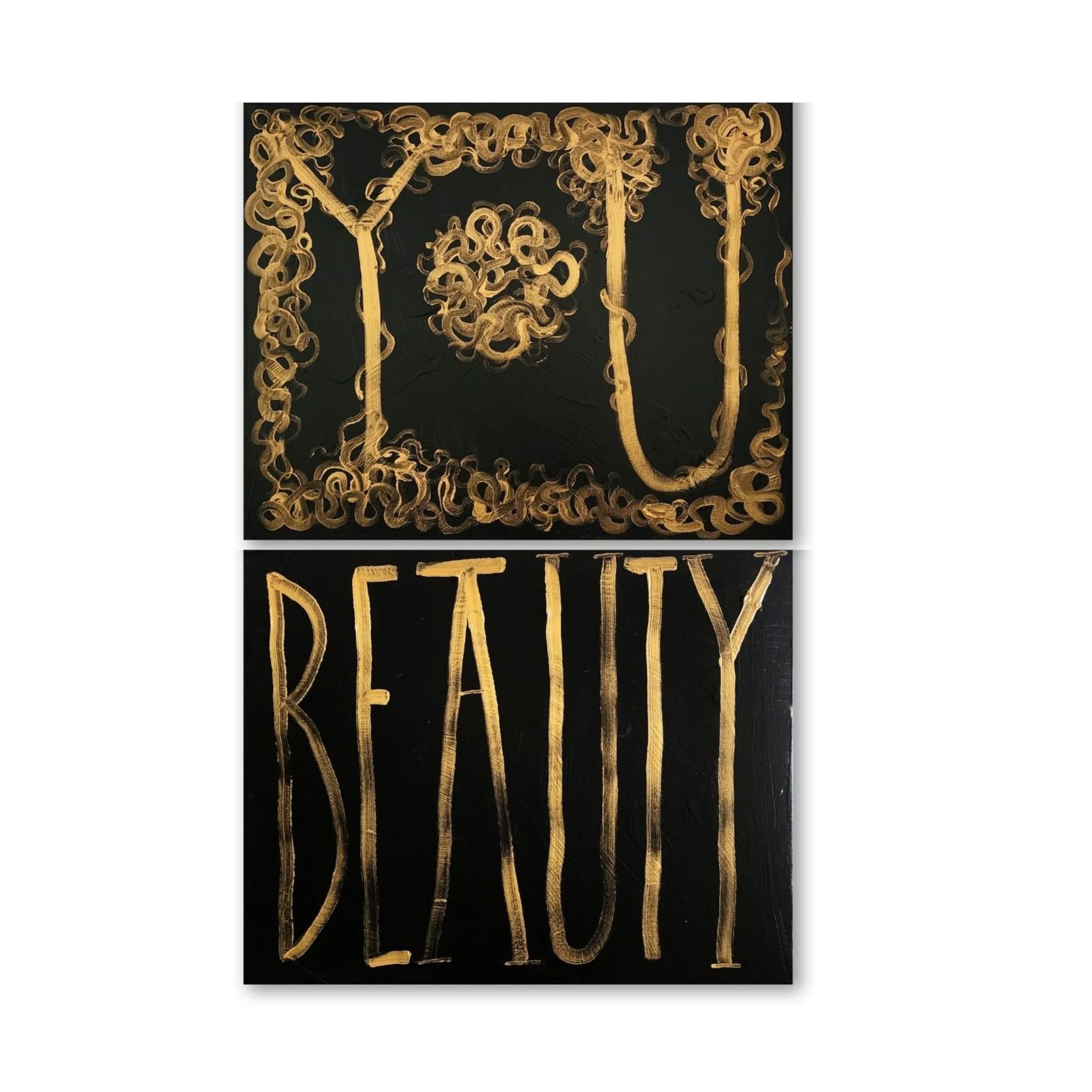 You Beauty, 2026. Acrylic on canvas, two 16 x 20 x 1.5 in