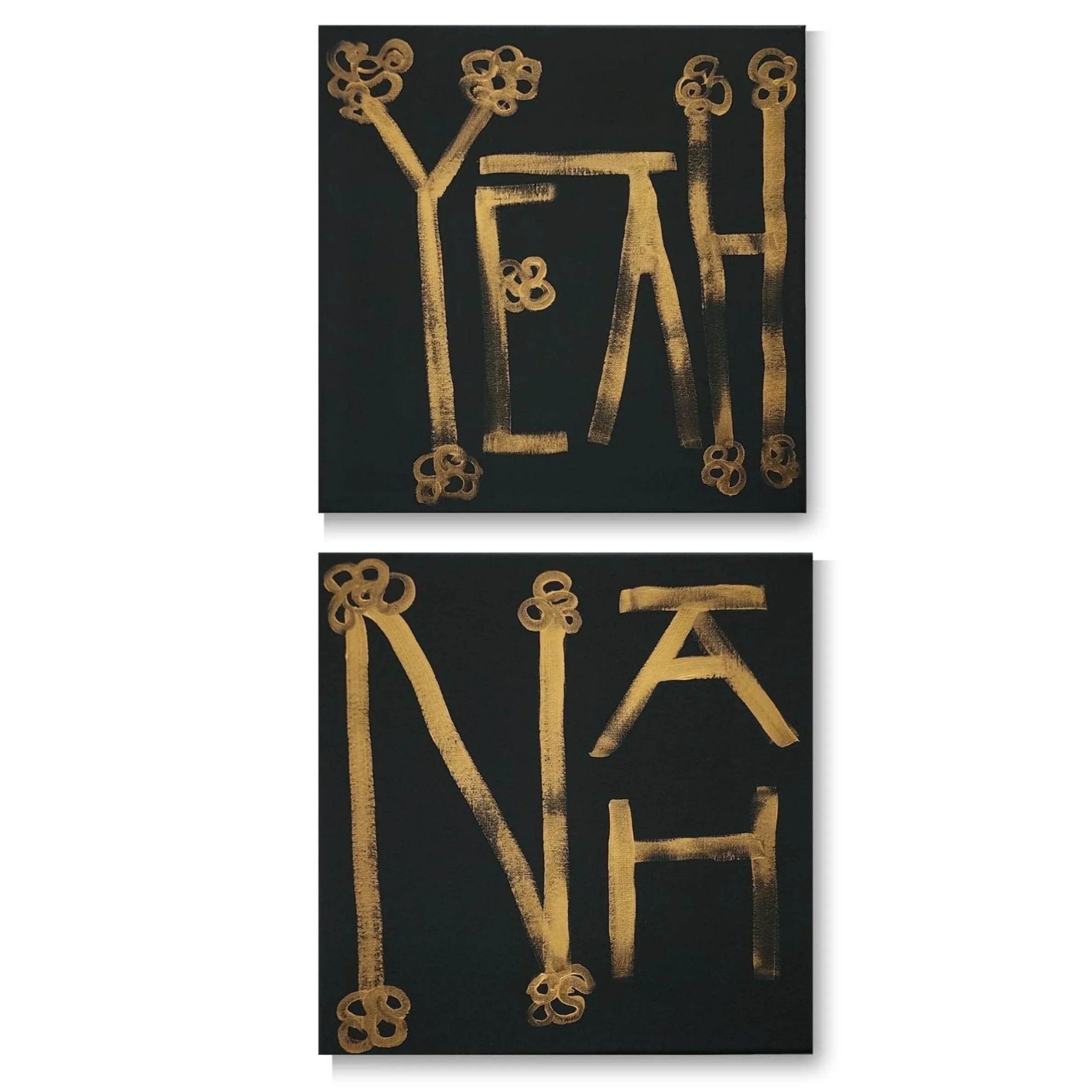Yeah Nah, 2026. Acrylic on canvas, two 
