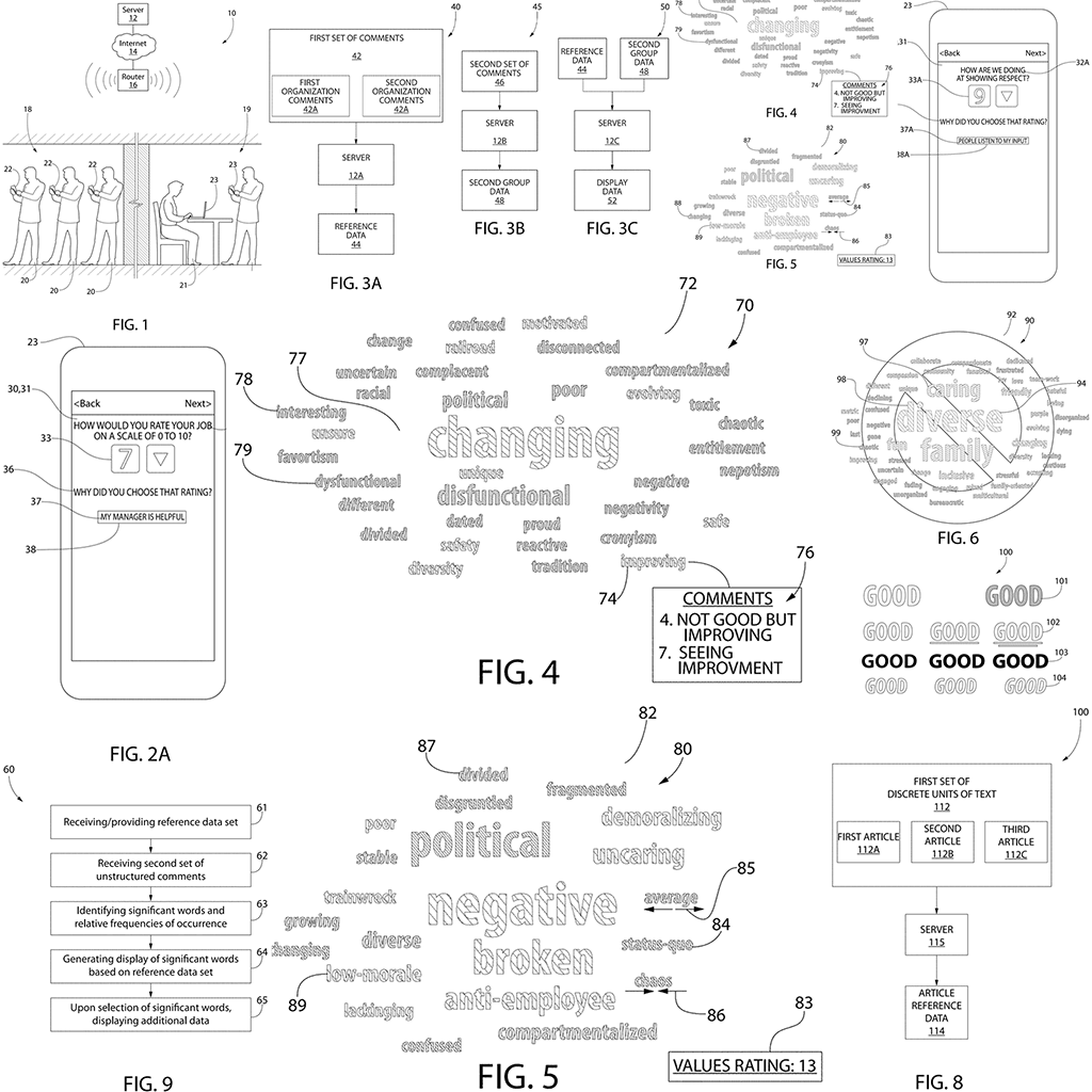 a collage of the diagrams from the patent, which are too small to read and merely present for visual interest