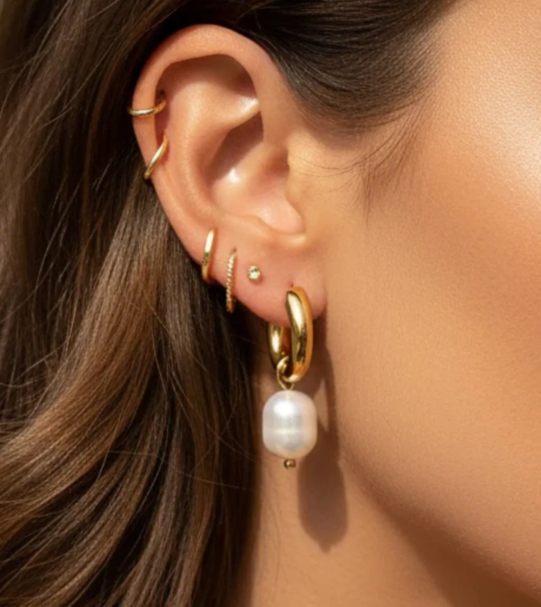 Lindsy Gold Plated Pearl Drops
