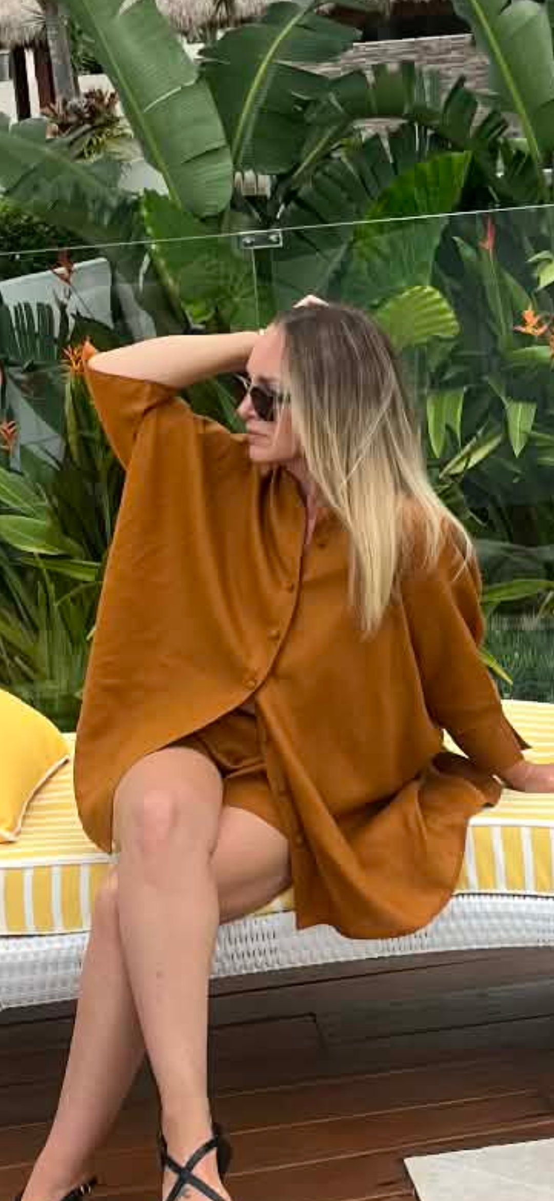 Sophie Rust Linen Top One Size