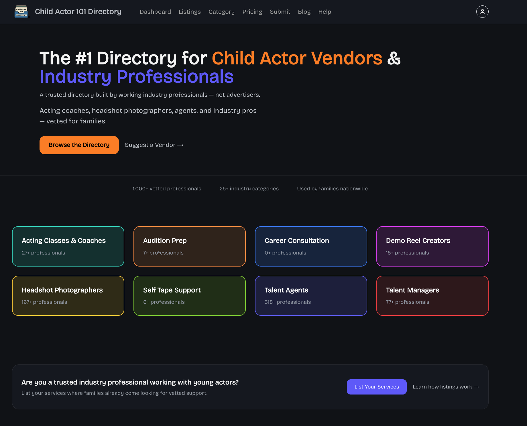 Introducing the Child Actor 101 Vendor &amp; Industry Professional Directory