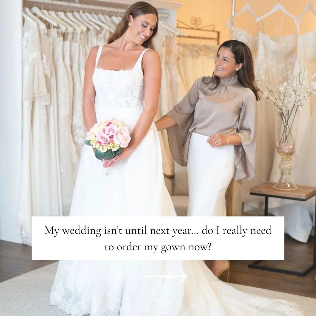 A little bridal truth 💍✨

Even if your wedding is a year away, now is the perfect time to say yes to your gown. Most designers take 6&ndash;9 months to create your dress, and that doesn&rsquo;t include alterations or the peace of mind that comes wit