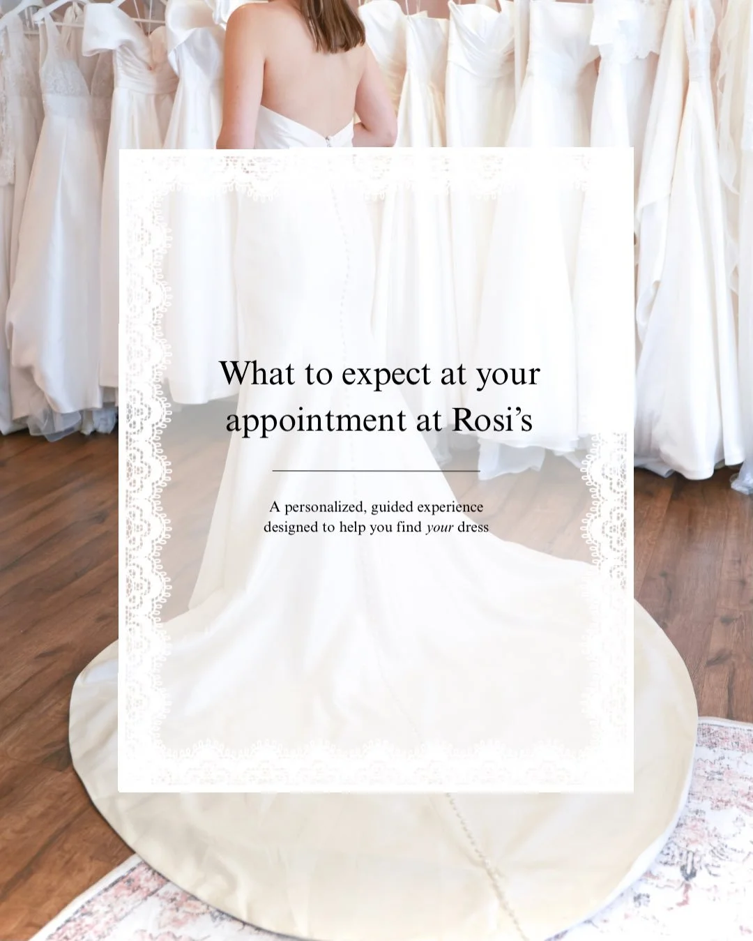 Most brides think dress shopping is just trying things on. It is NOT!&hellip;

At Rosi&rsquo;s, every appointment is guided with intention so you are not overwhelmed or second guessing every option. From the moment you walk in, we are learning your v