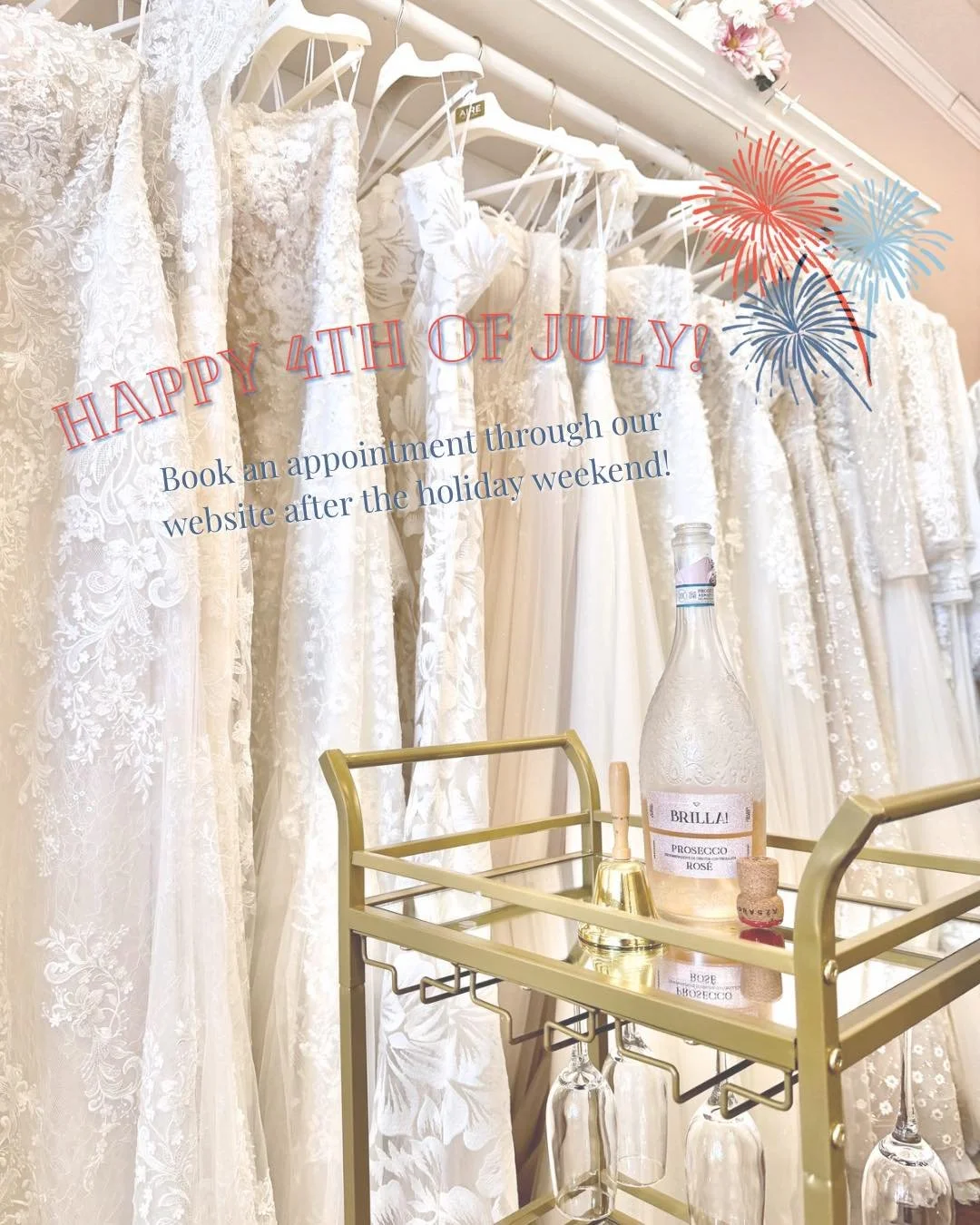 Happy Fourth of July from all of us at Rosi&rsquo;s Bridal Studio! 🎆👰🏽&zwj;♀️

We hope you have a wonderful holiday weekend filled with family, friends, and celebration. As a reminder, we will be closed tomorrow so our team can enjoy the holiday.?