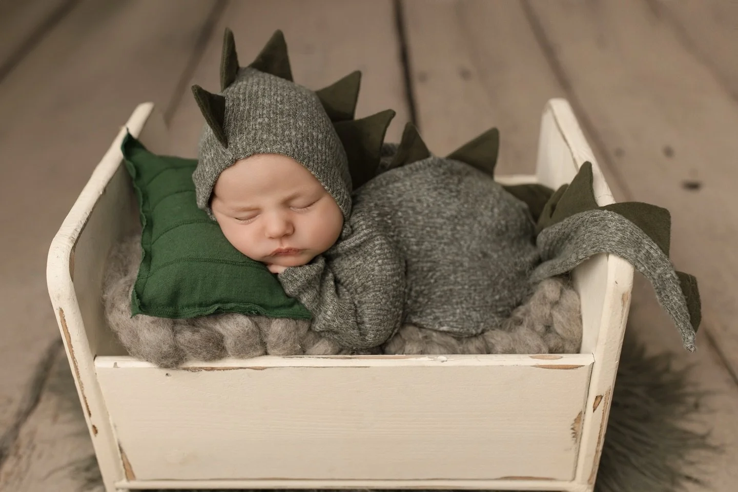 Cutest little dino to ever roam the studio 🦖

This sweet newborn melted hearts in the most adorable dinosaur outfit &mdash; tiny toes, soft snuggles, and all the newborn magic. Moments like these are what make capturing new beginnings so special.

#