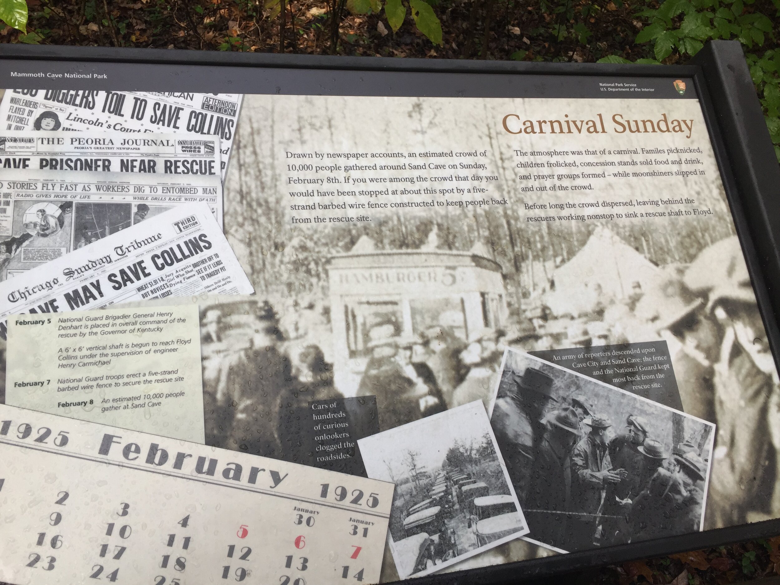 Sign Discussing the "Carnival" Like Atmosphere of the Rescue Efforts