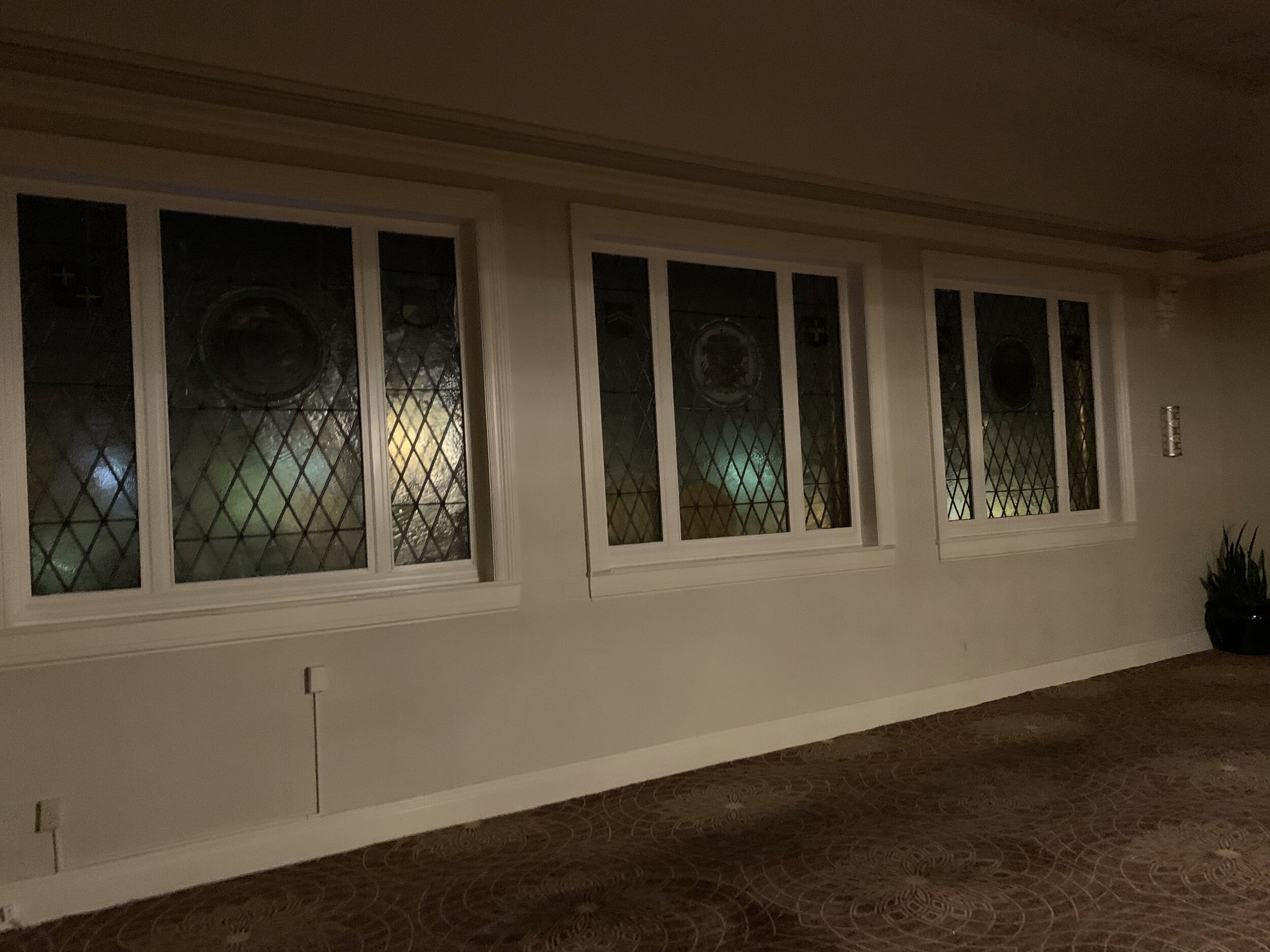 Stained Glass Windows in the Ballroom