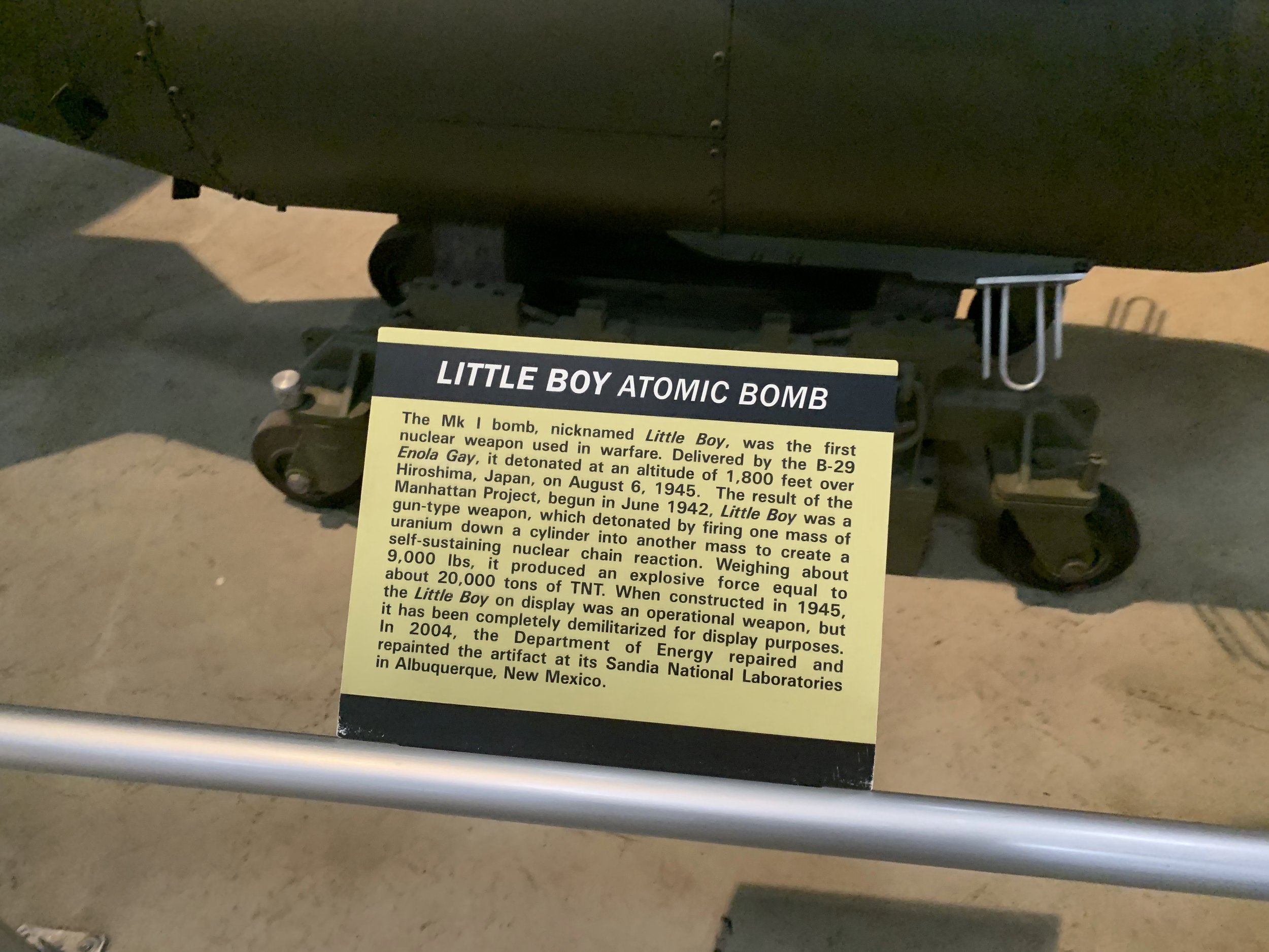 Plaque for "Little Boy"