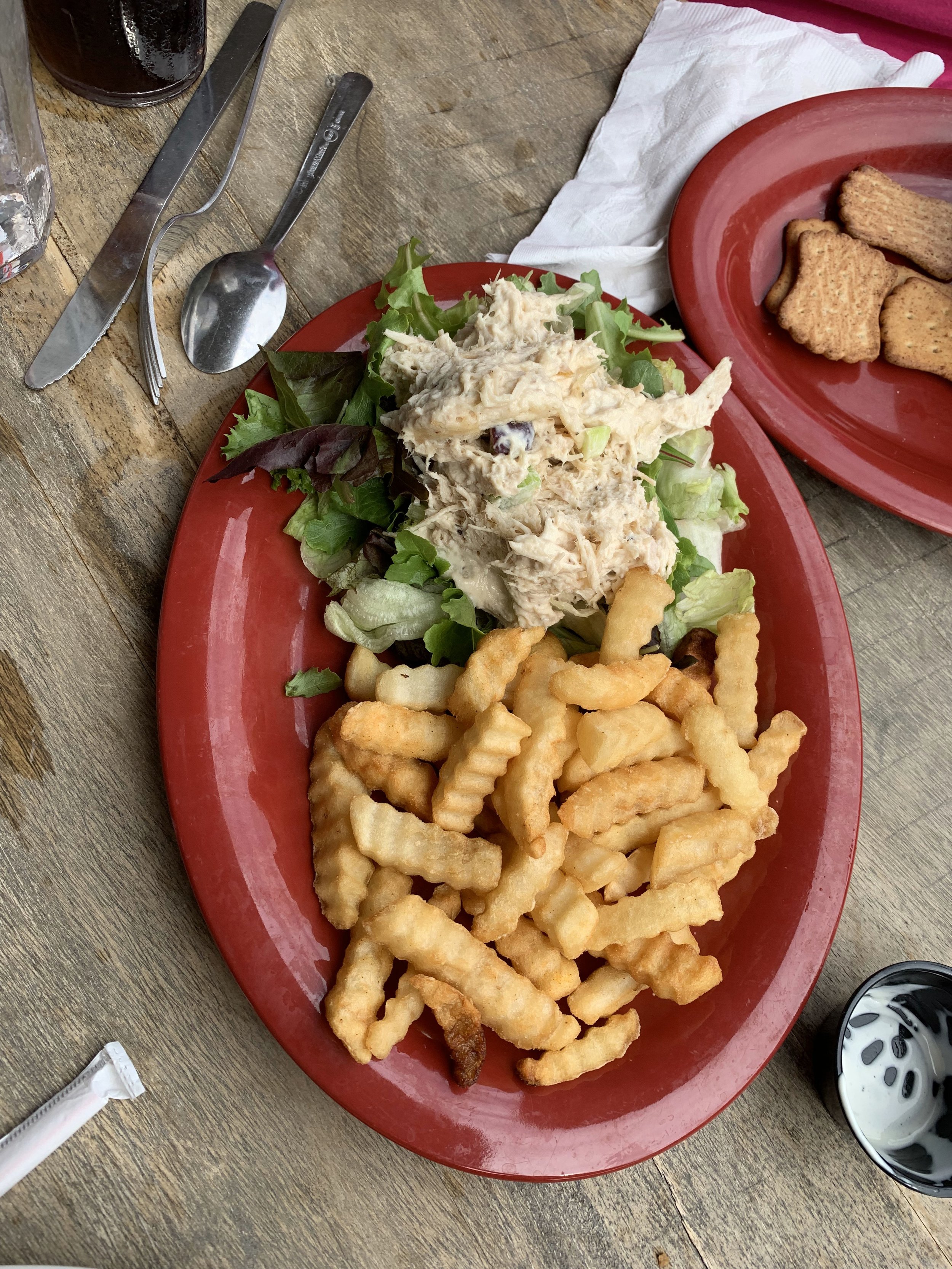 Chicken Salad with a Side of Fries