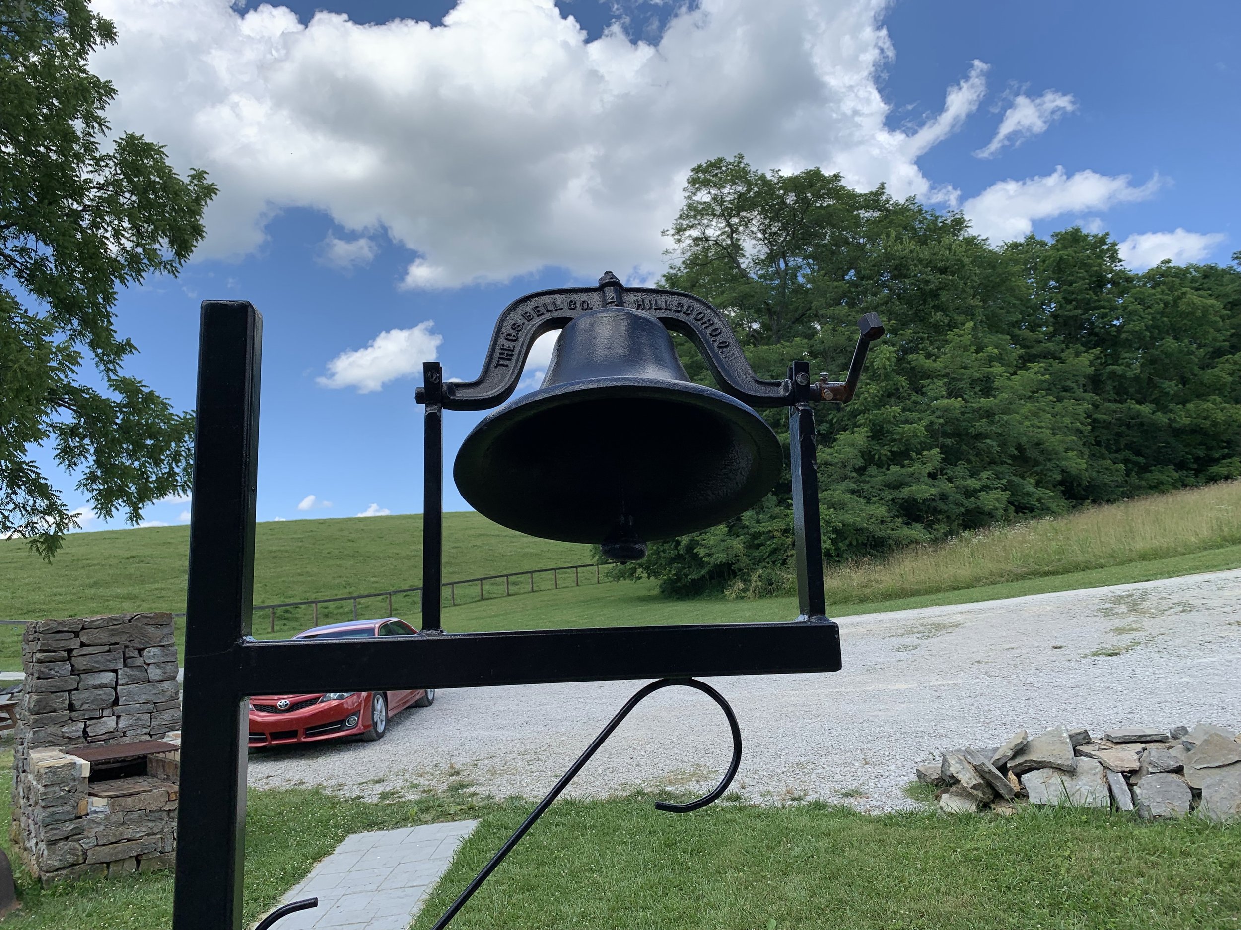 A bell outside of the cabin