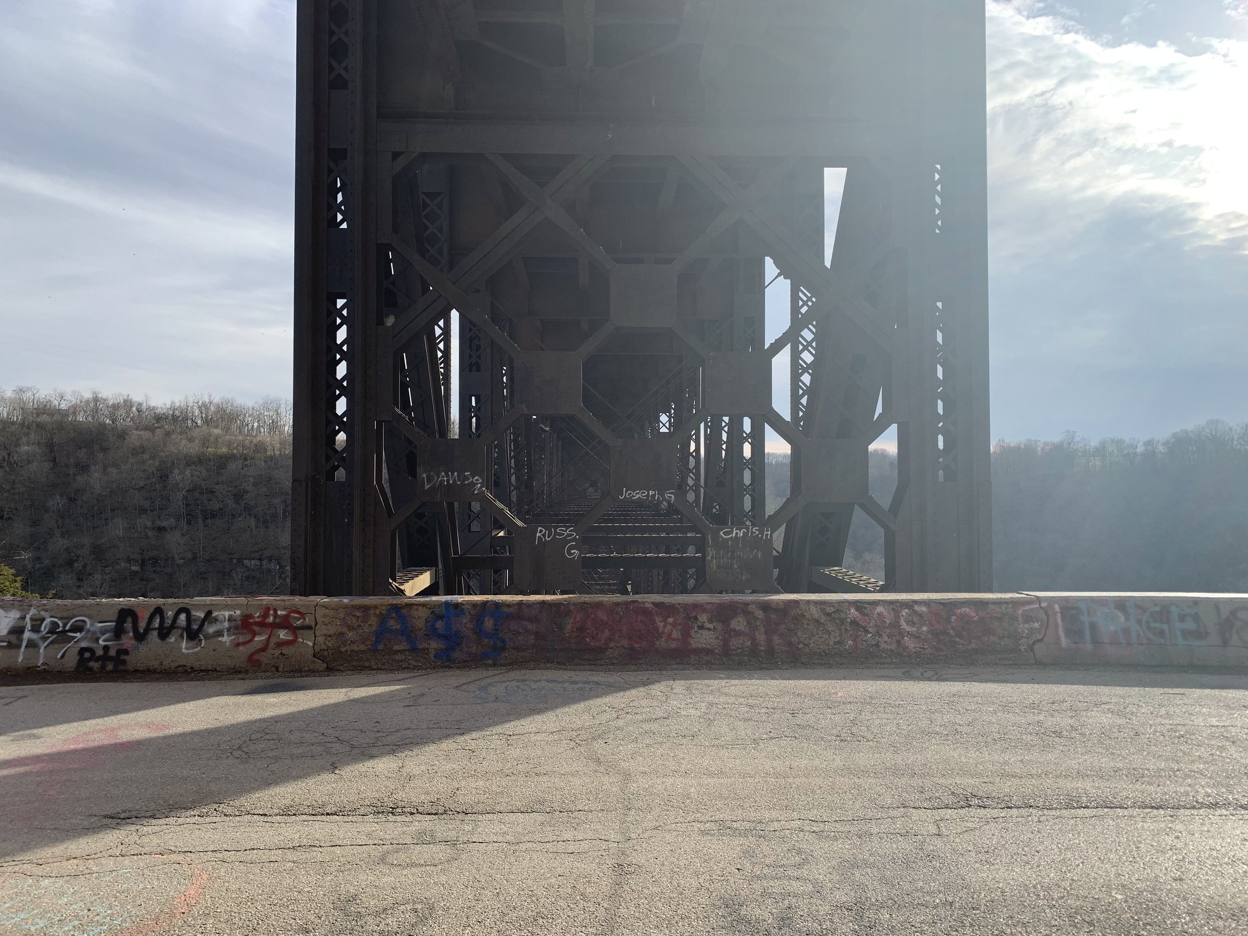 View of the Iron Towers from Below the Tracks