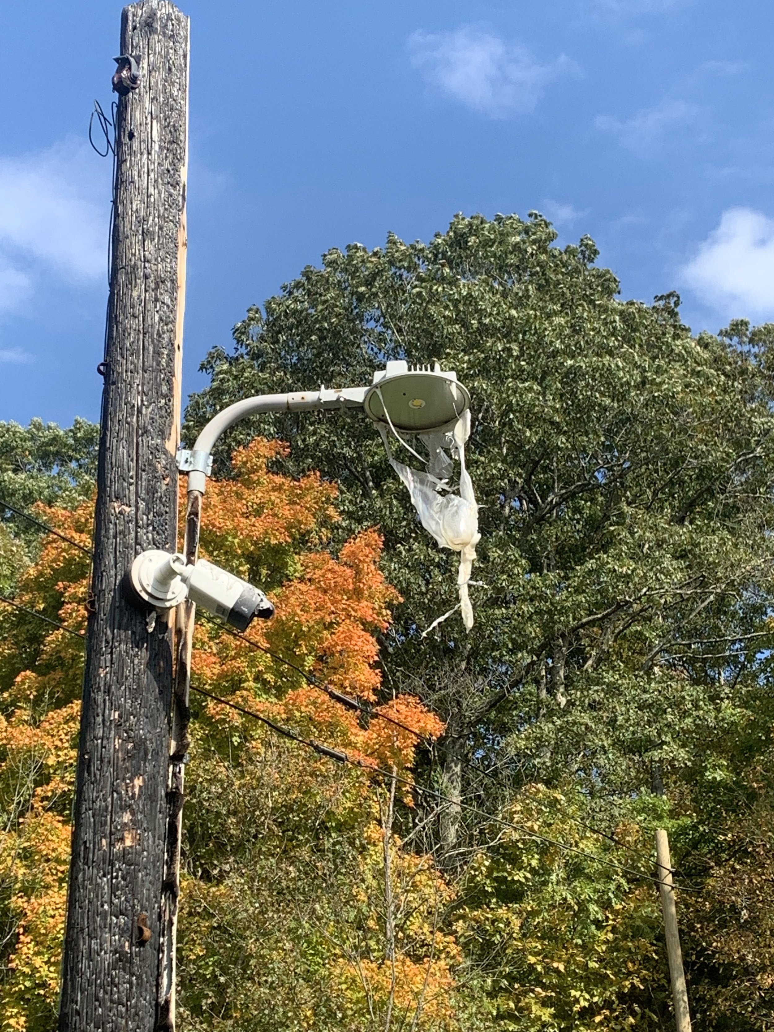 A Nearby Security Camera Melted by the Heat of the Fire