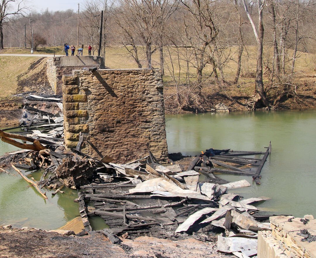 The Burned Wreckage of the Bridge