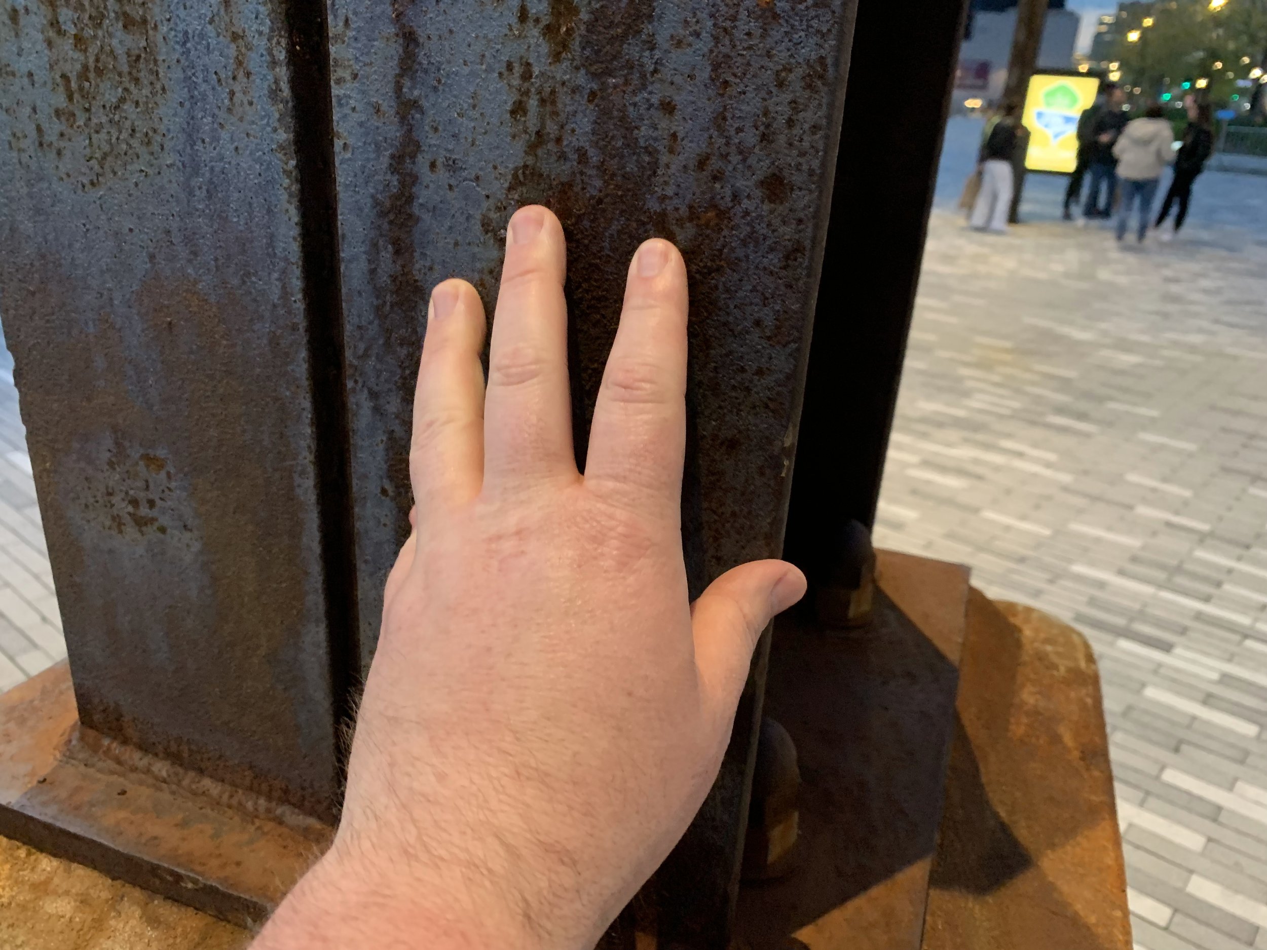 Touching the iron gates of Pier 54