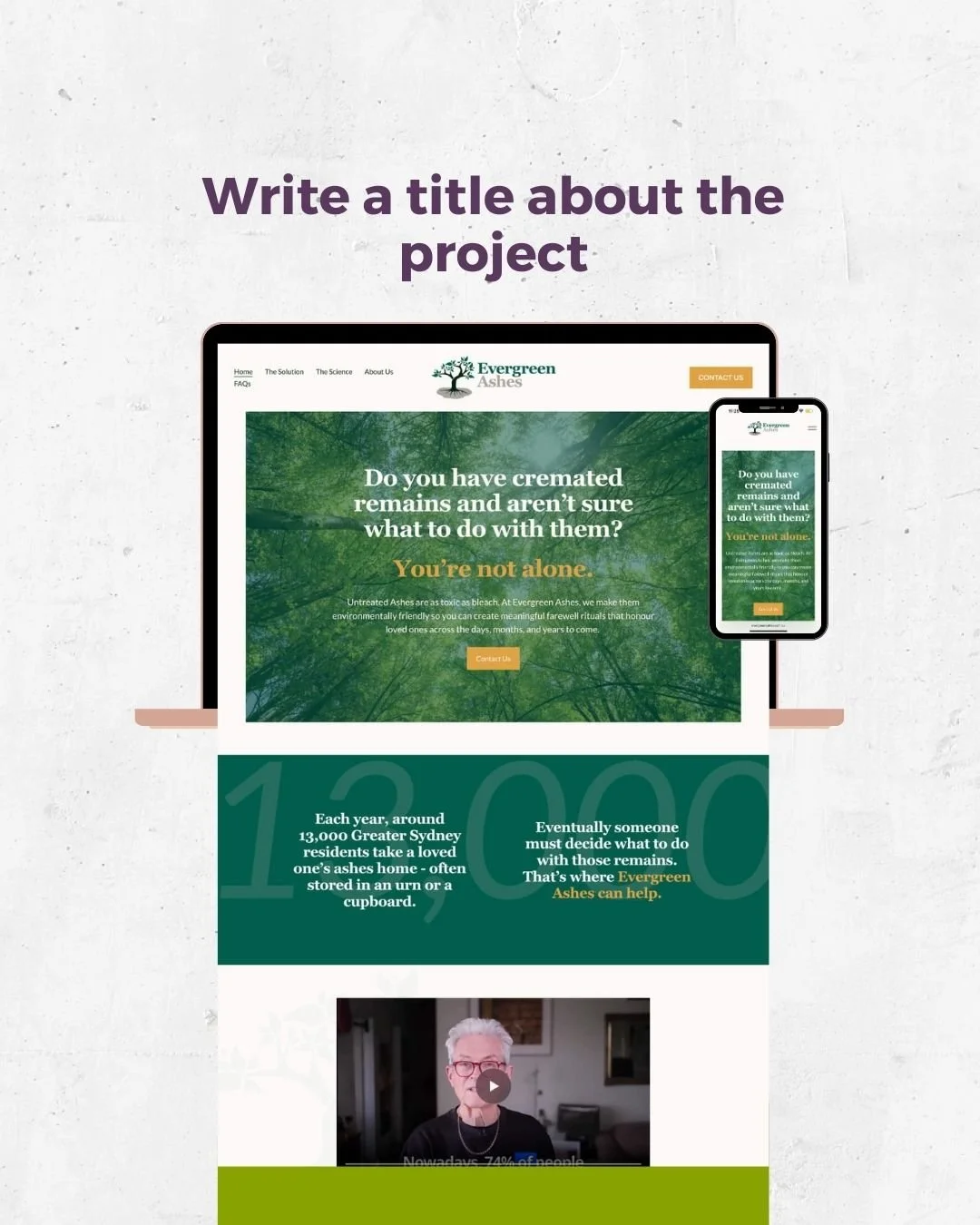 A calm, considered website for a very meaningful service 🌿

Evergreen Ashes is a purpose-led business that needed clarity, simplicity and trust at the heart of its website.
Over 2 days, we created a professional brand and website that gently guides 