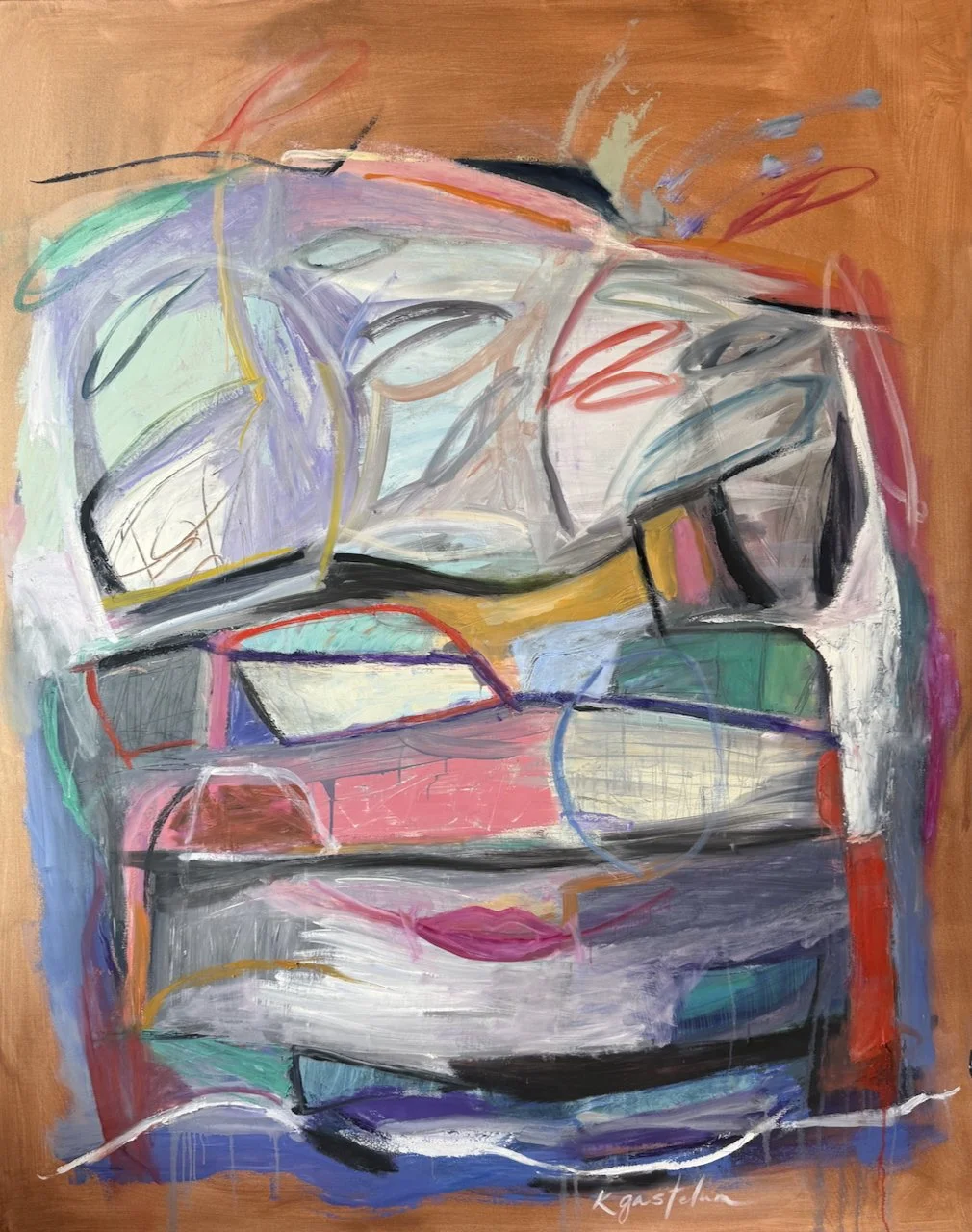 Secretive Smile Among Chaos
48 x 60"
Oil + cold wax on canvas
$5700