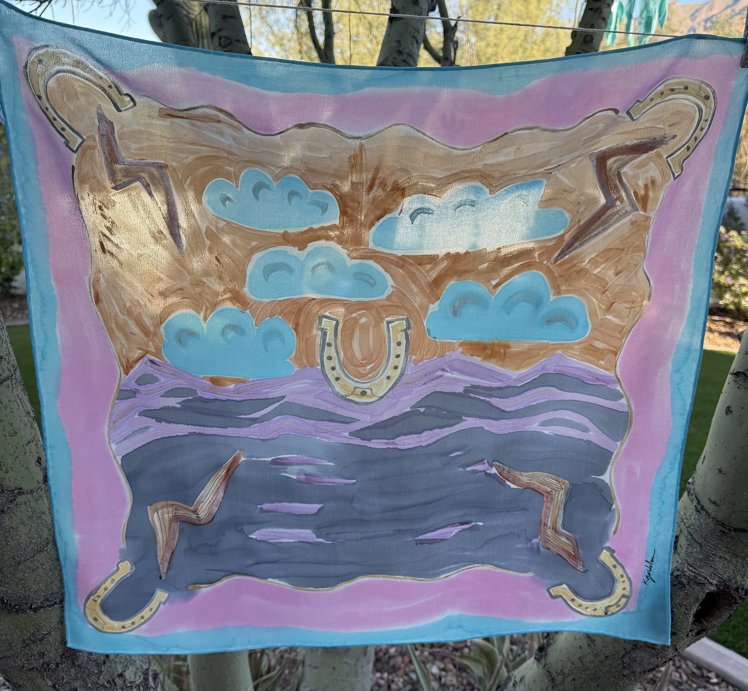 Square silk scarf 25"