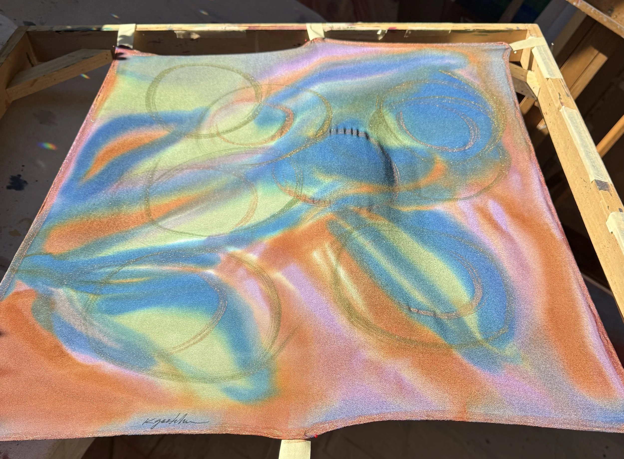 New! Square silk scarf 25"