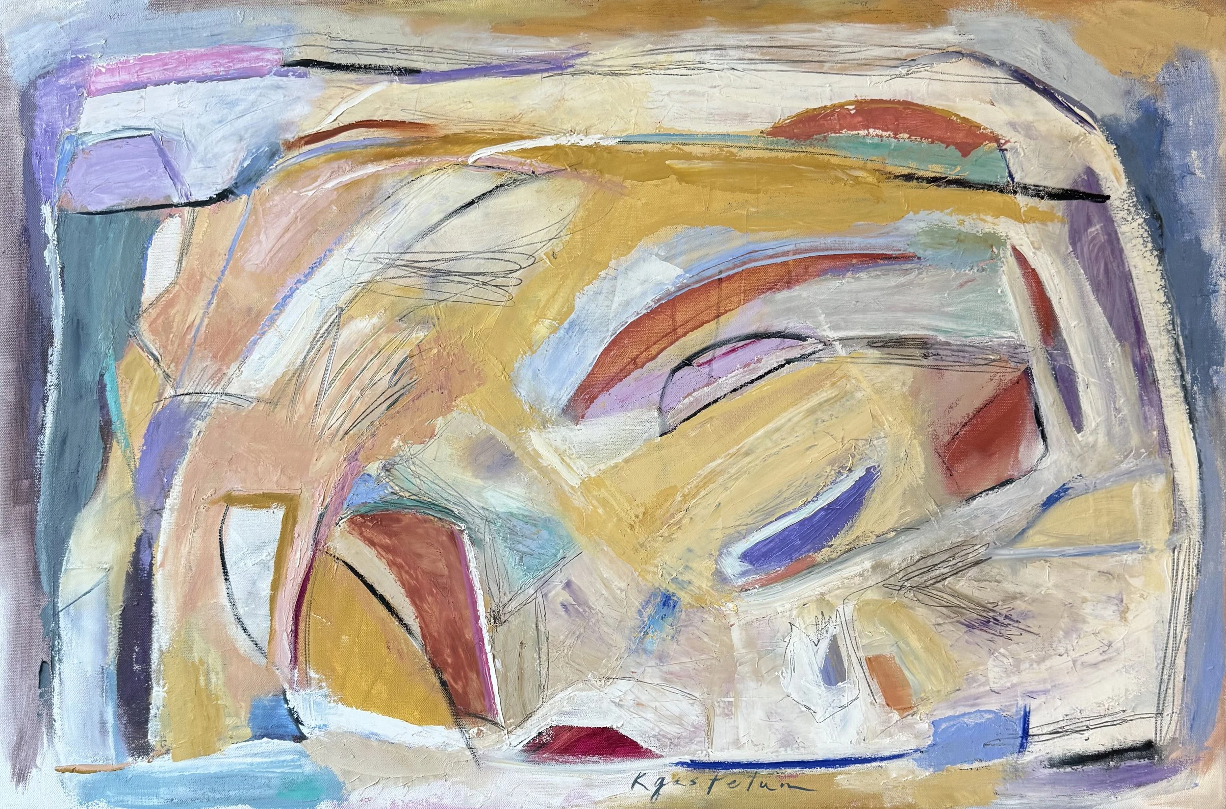 Sunshine Came Brightly
36 x24
Oil +cold wax on canvas
$1700.