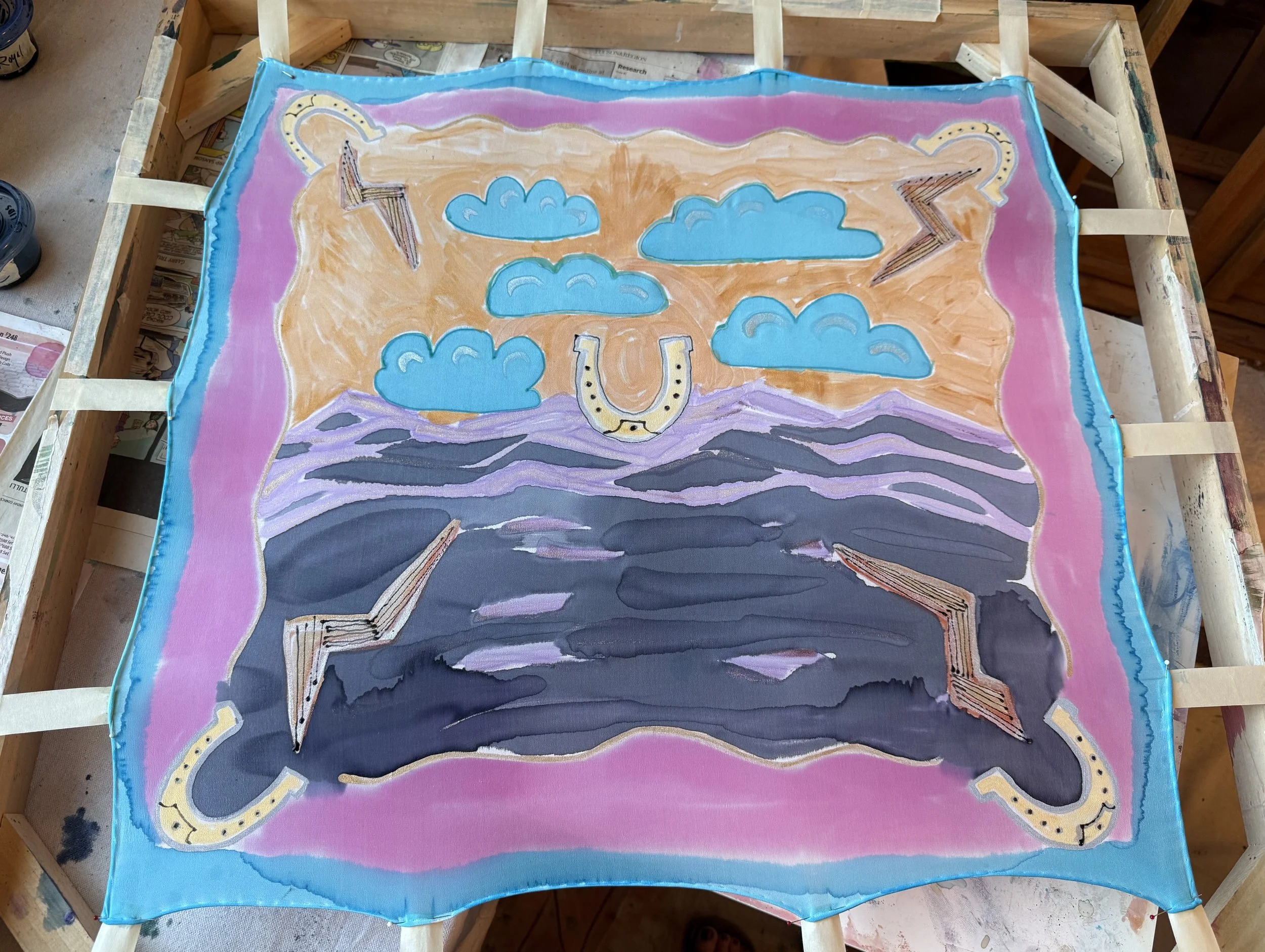 New! Square silk scarf 25"