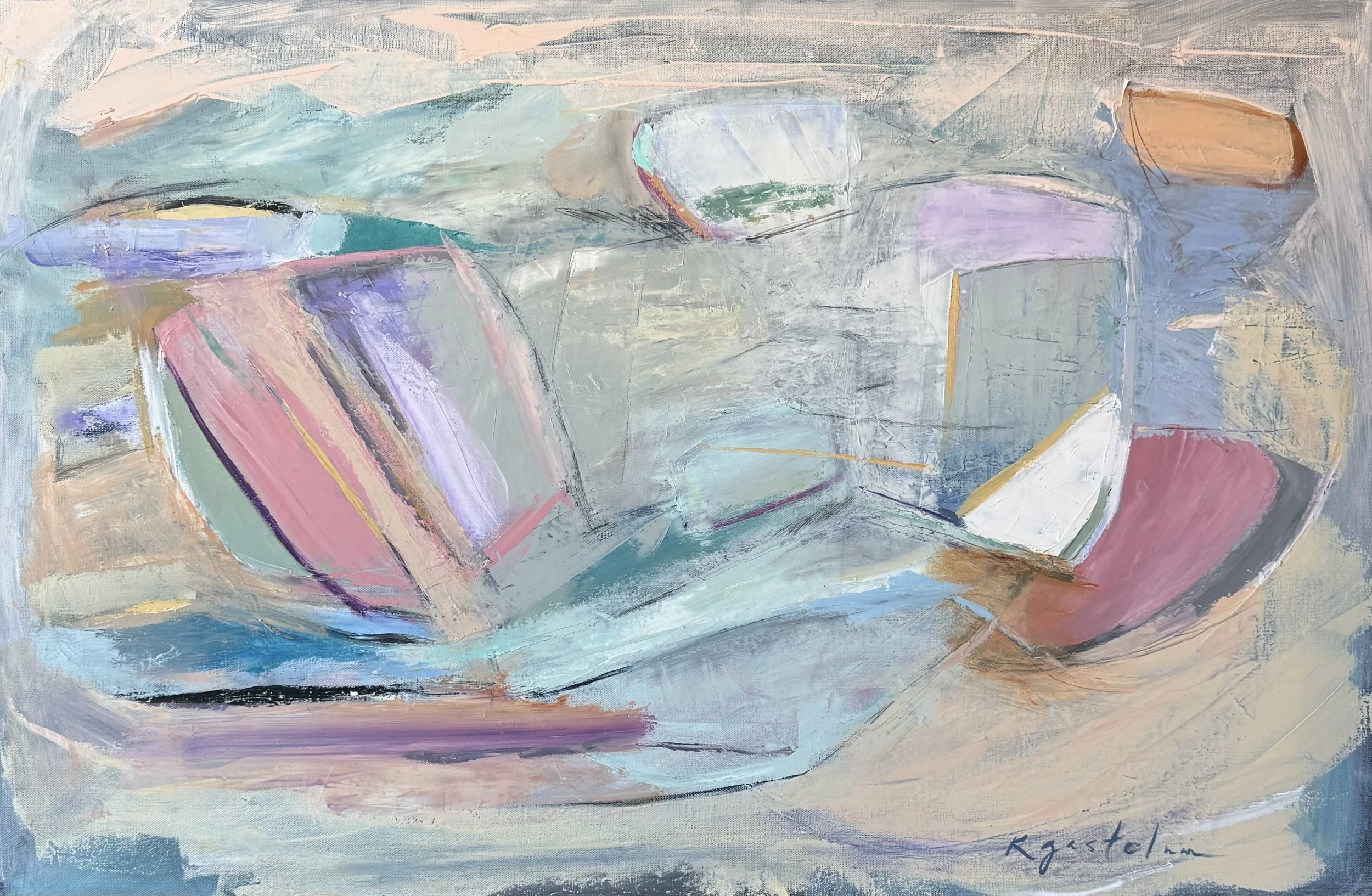 Slice of Time
36" x 24"
Oil + cold wax on canvas
$1700.