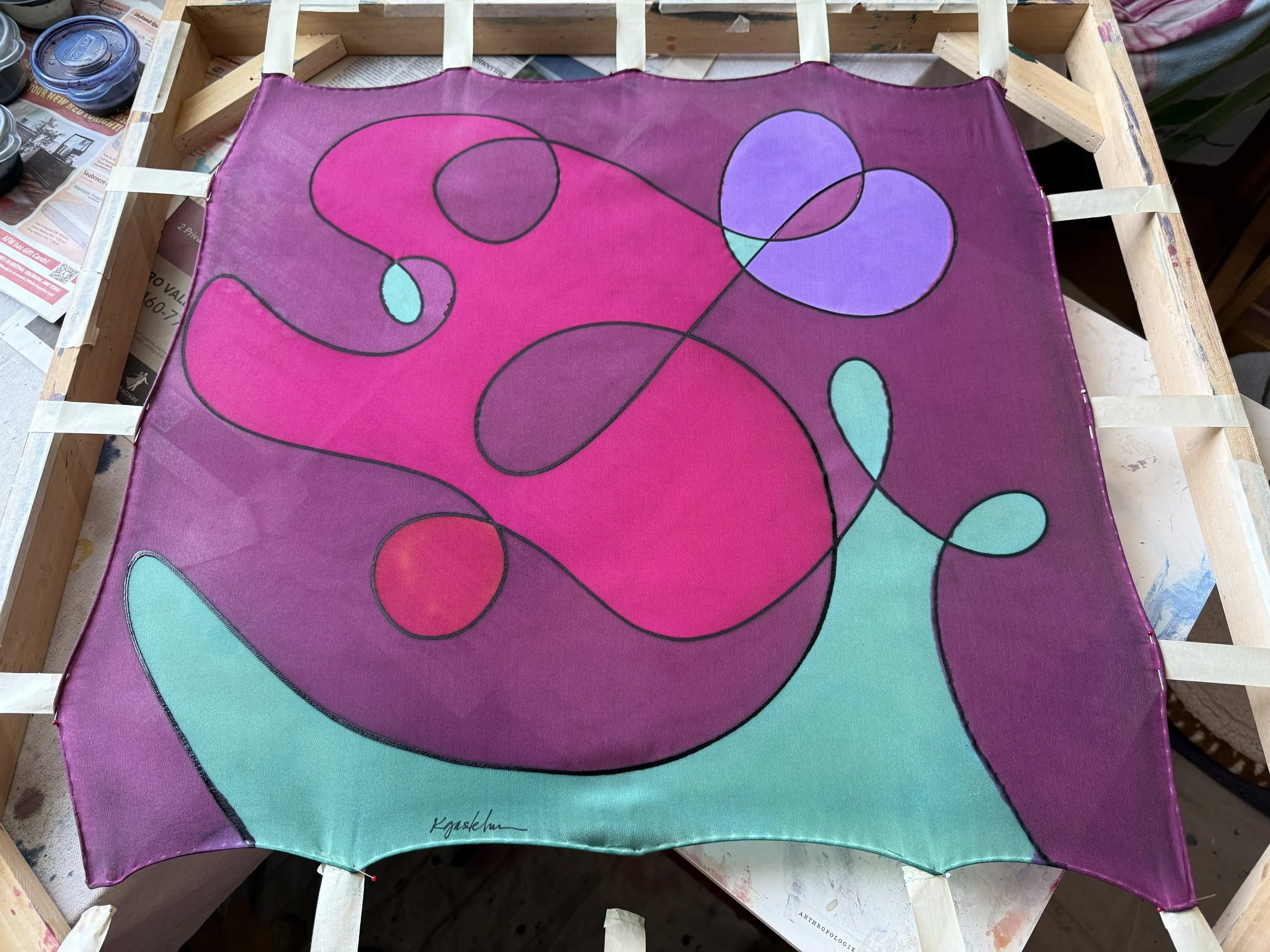 New! Square silk scarf 25"