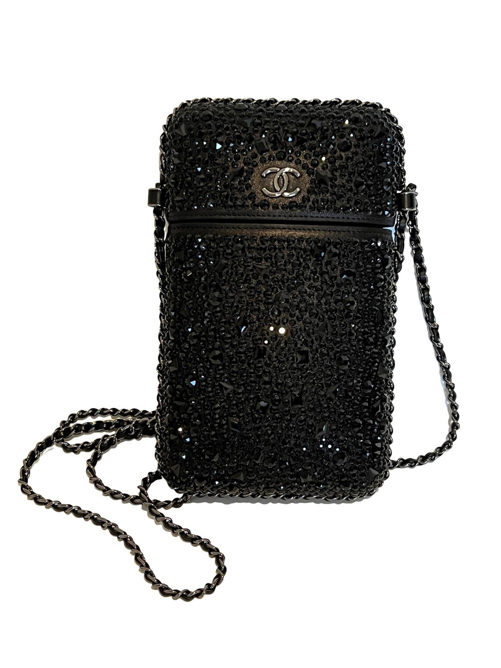 Chanel Diamante Crystal Chain Around Phone Holder Clutch — Socialite  Auctions