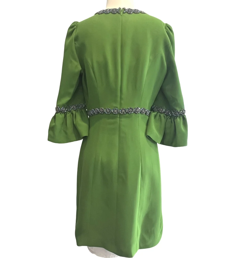 cocktail dress green emerald Emerald Green Fluid Crepe Silk Blend Dress – RUE MADAME
