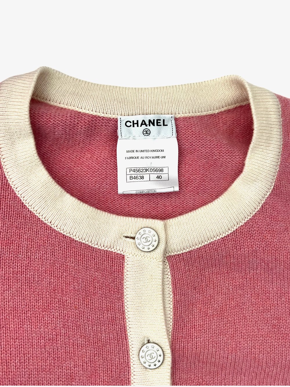 Chanel Pink Cashmere Cardigan Preowned Size 40 — Socialite Auctions