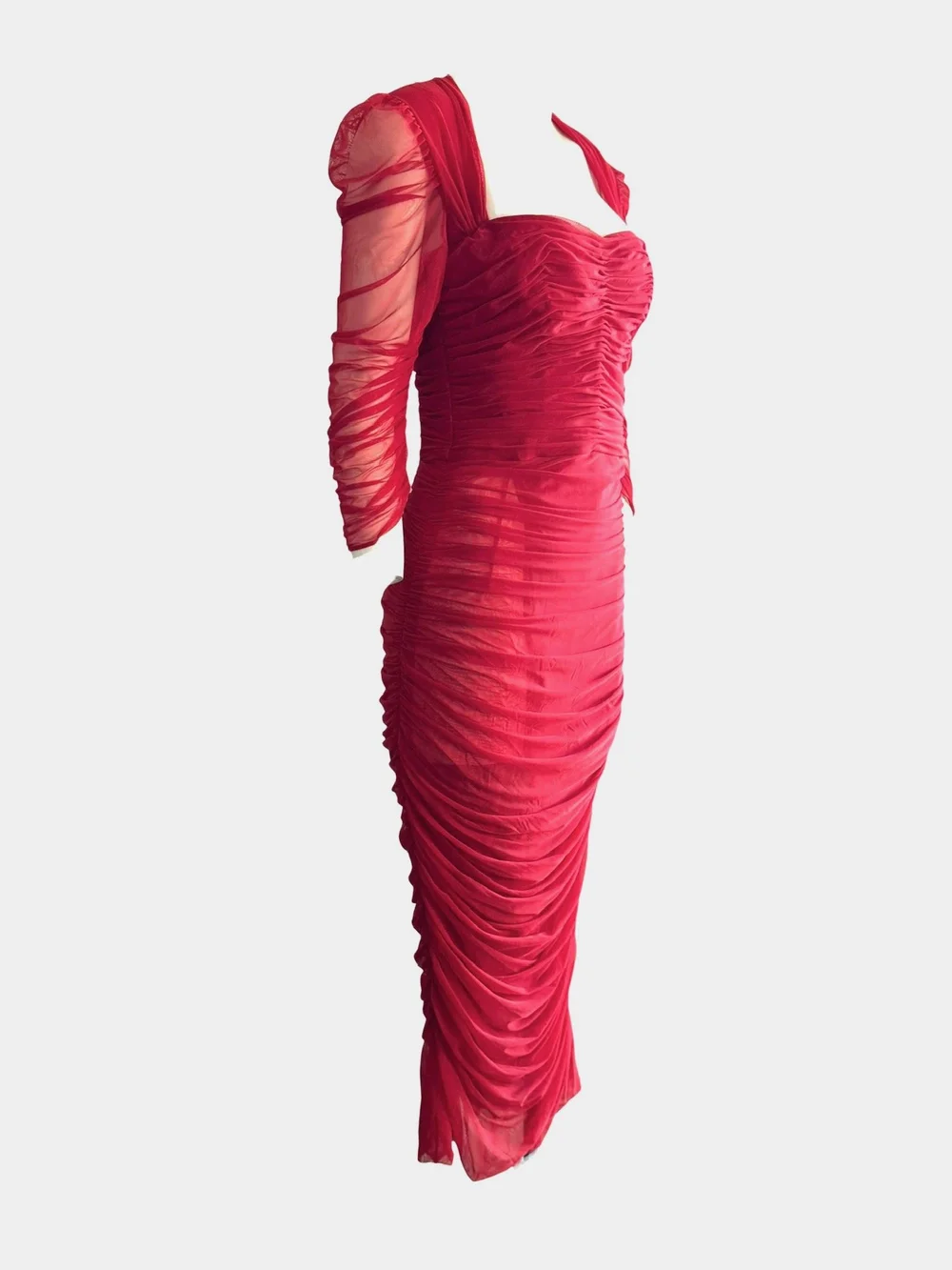 open lace back dress Dolce & Gabbana Red Floral Off Shoulder A-Line Gown Dress