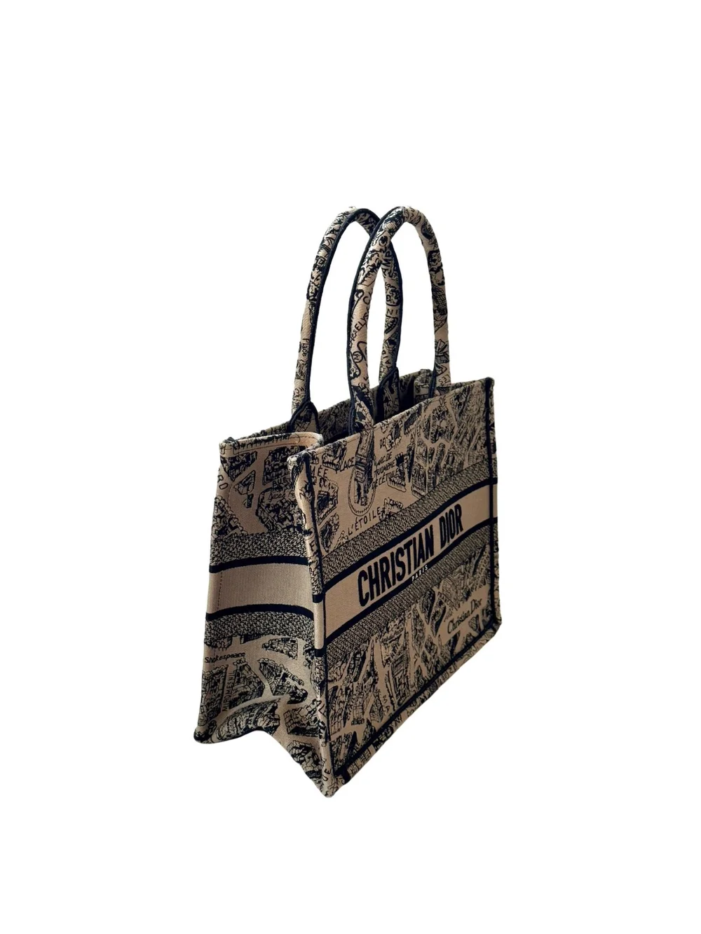 バッグ Christian Dior Book Tote (Plan de Paris) CHRISTIAN DIOR Canvas Embroidered Large Plan De Paris Book