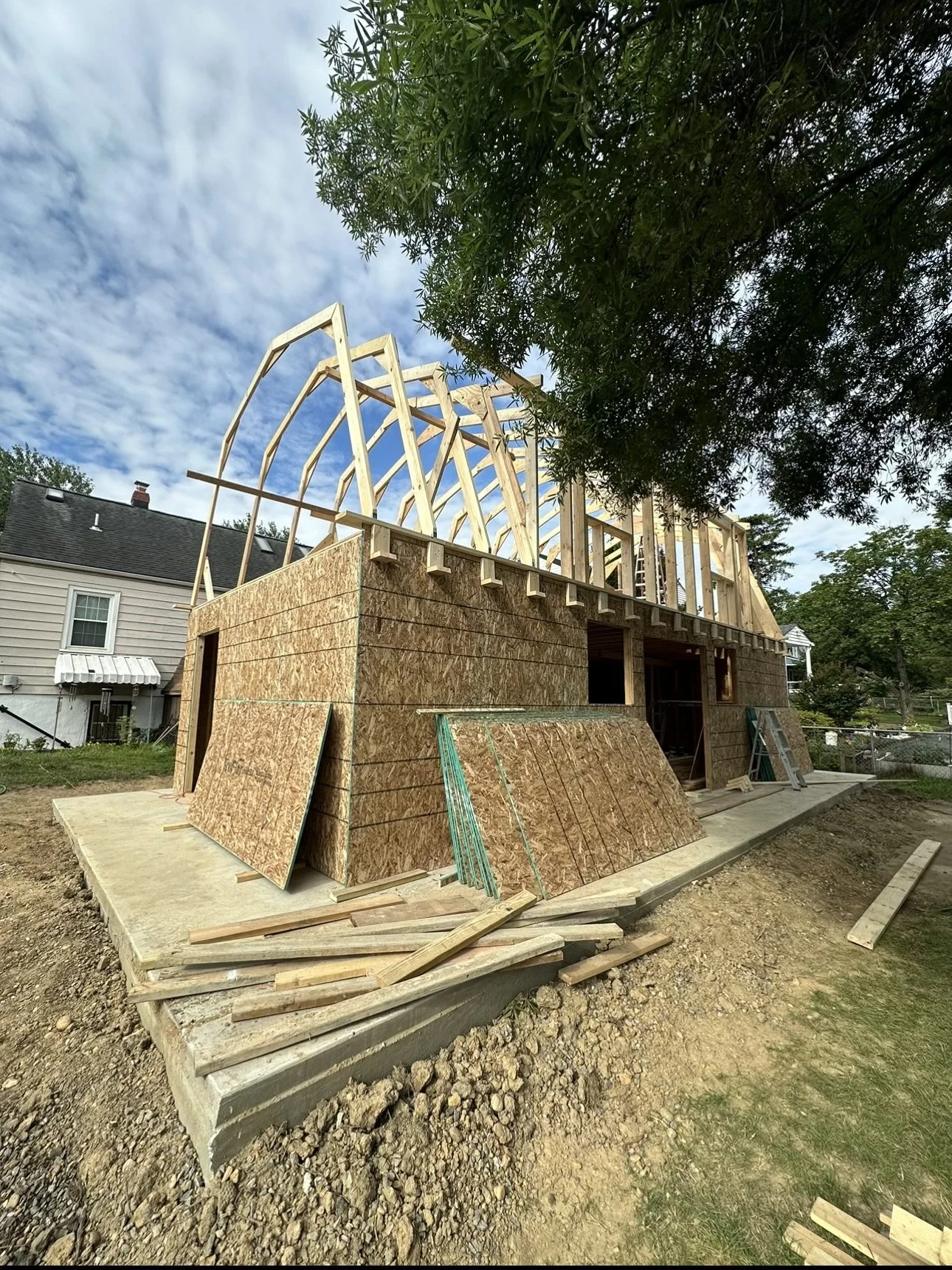 House frame being built