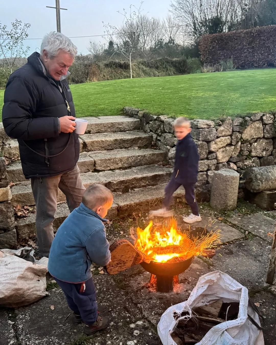 Thursday boys club again. Granny (me) is inside cooking tea 🙄