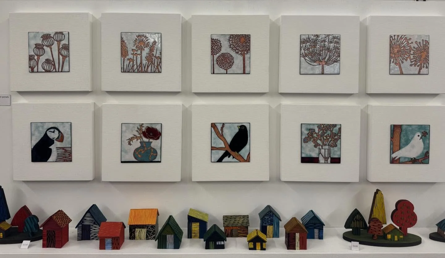 So here we all are at Crux Craft Fair and the doors about to open. Lots of lovely work - these pics show chocolates, Janine Partington and lovely candles. Crux is small but perfectly formed, it doesn&rsquo;t take too long to get round but has somethi