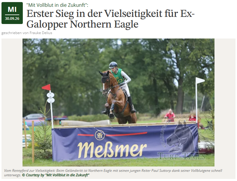 Erster Sieg in der Vielseitigkeit für Ex-Galopper Northern Eagle