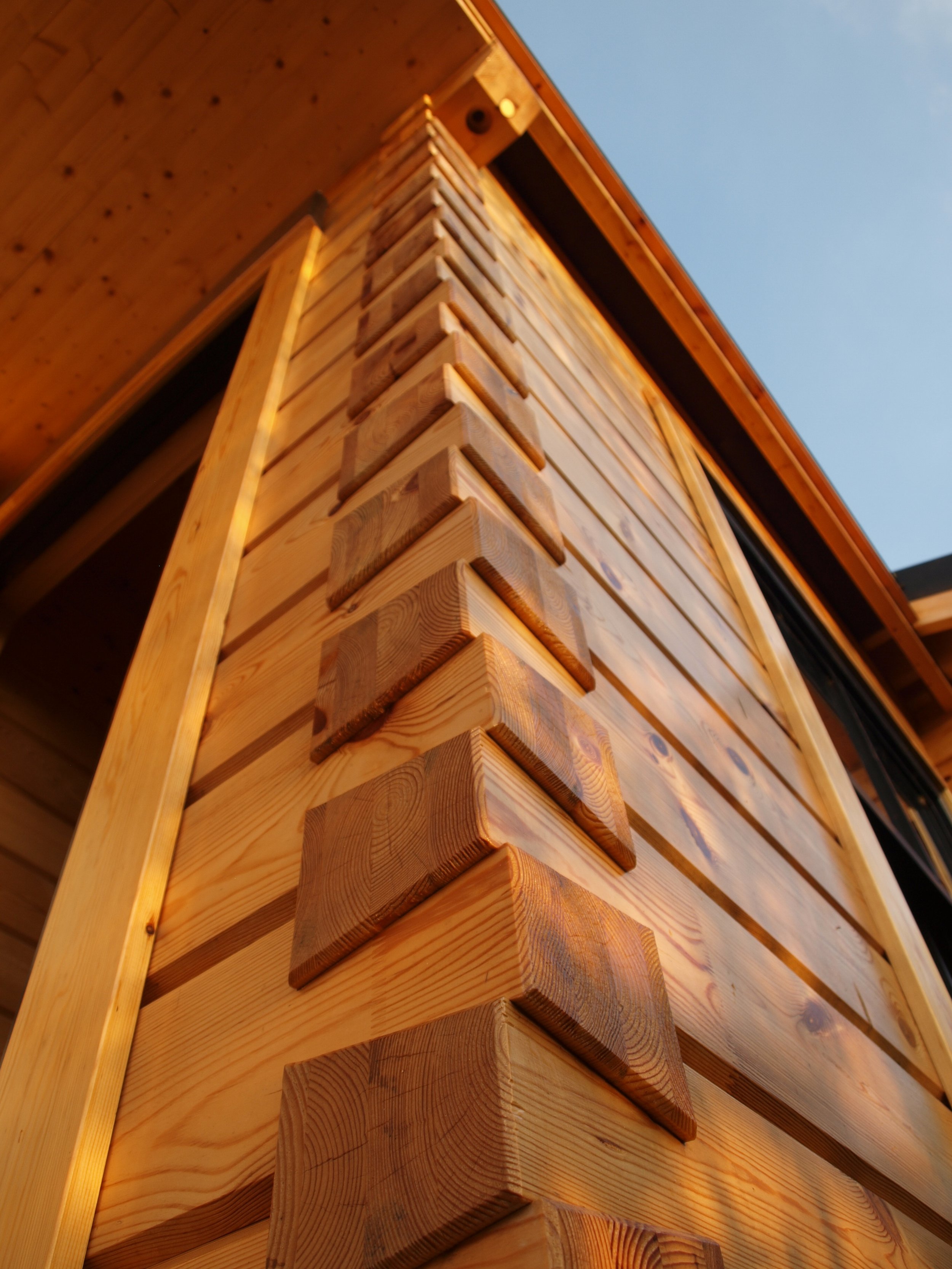 Timber detail architecture sustainable building cave coop