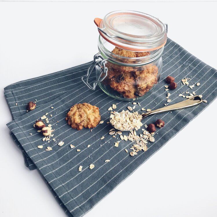 Havermoutkoekjes met banaan en noten