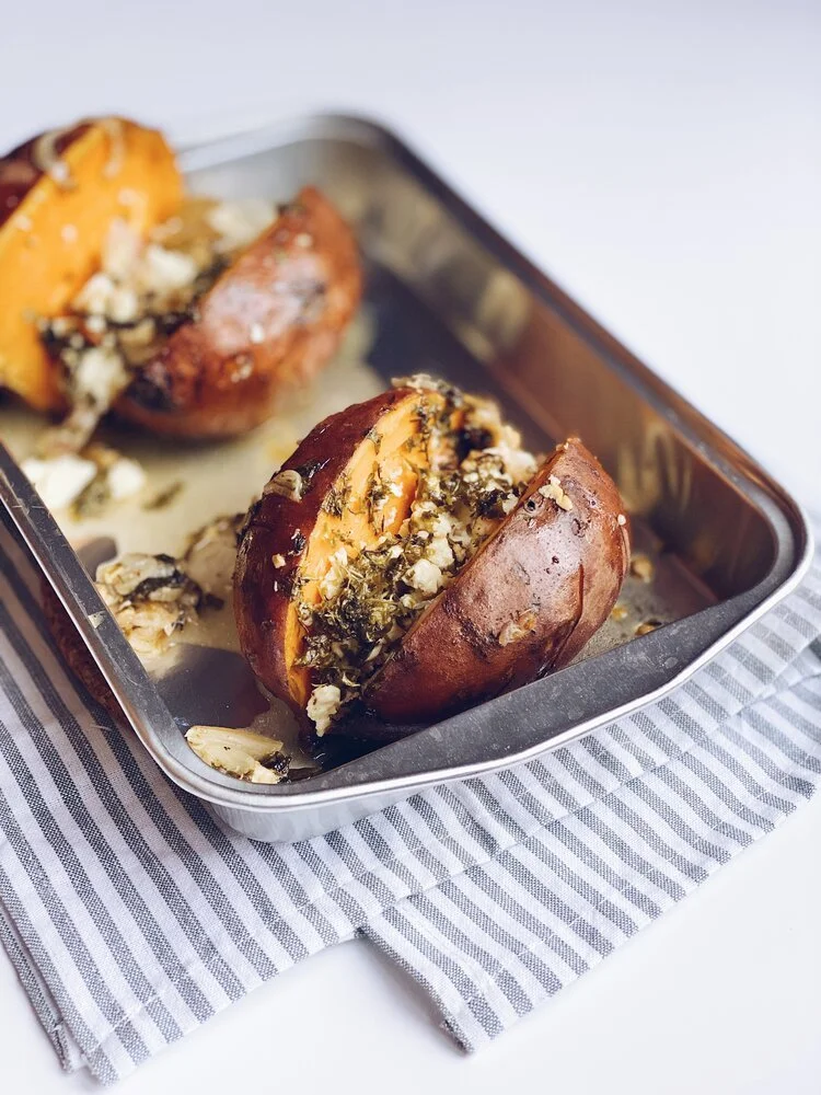 Gepofte zoete aardappel