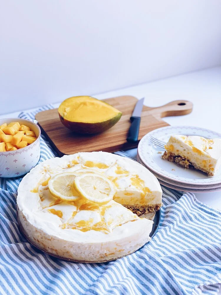 Kwarktaart met mango