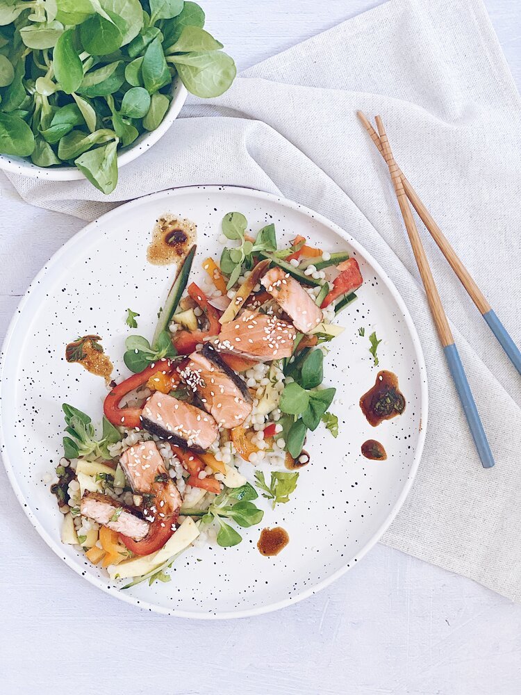 Oosterse zalm op de barbecue
