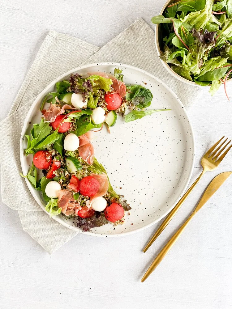 Salade met quinoa en watermeloen