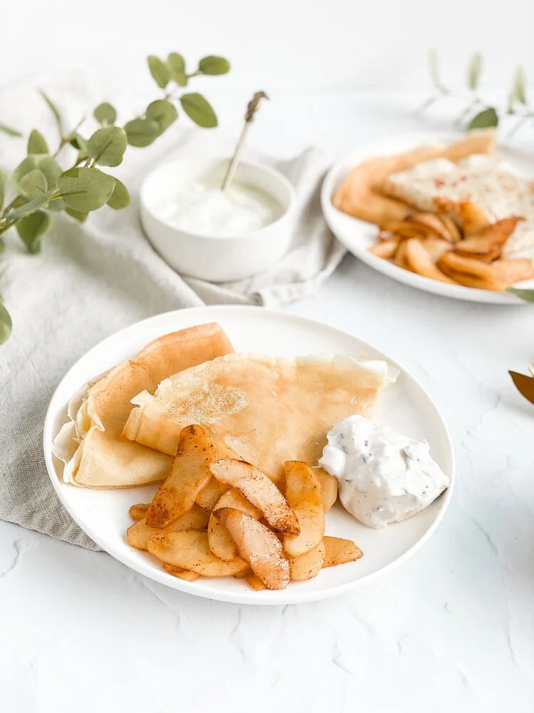 Pannenkoeken met gebakken appeltjes