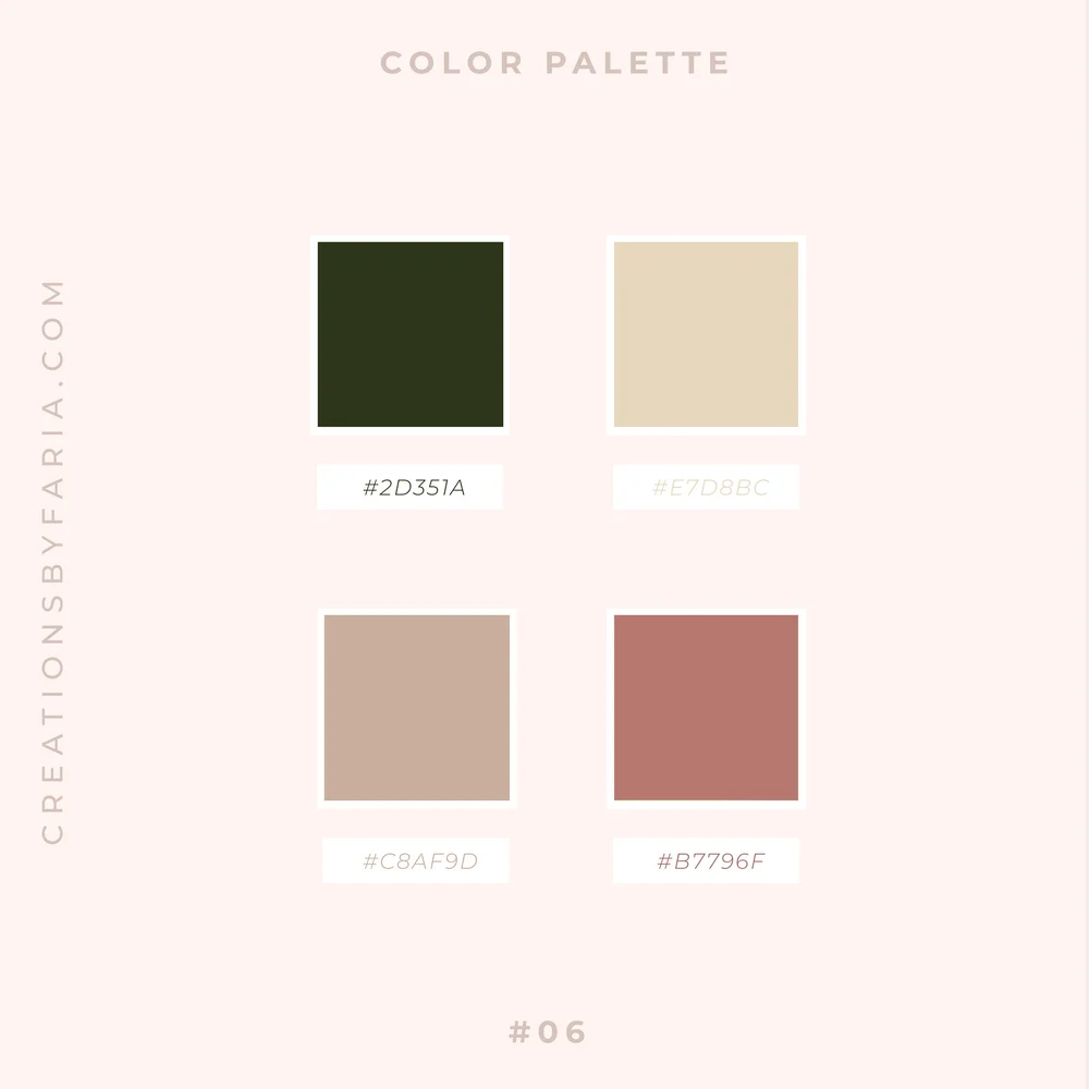 5 Modern Olive Green Color Palettes — Creations by Faria Squarespace