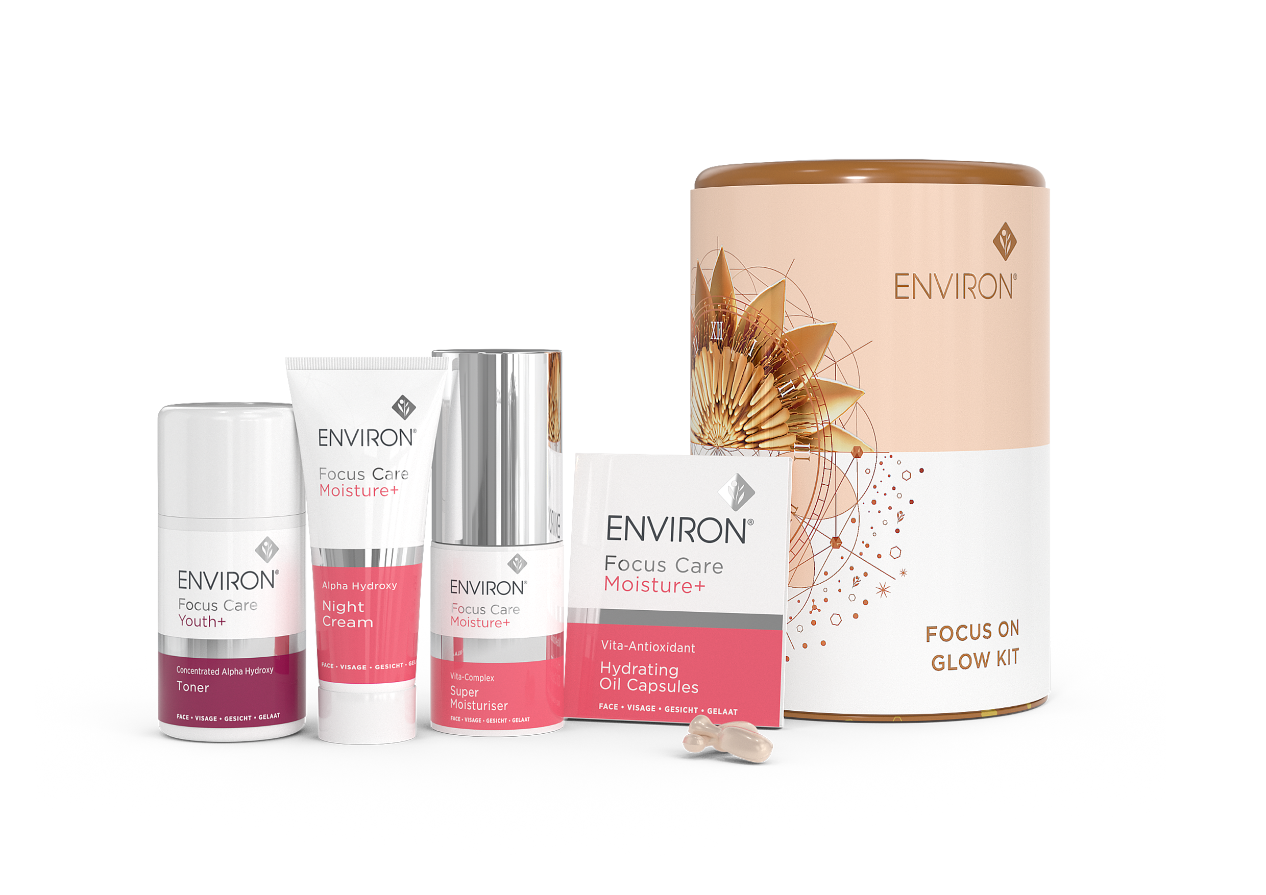 Small size assorted Environ skincare products in a travel kit  tin set