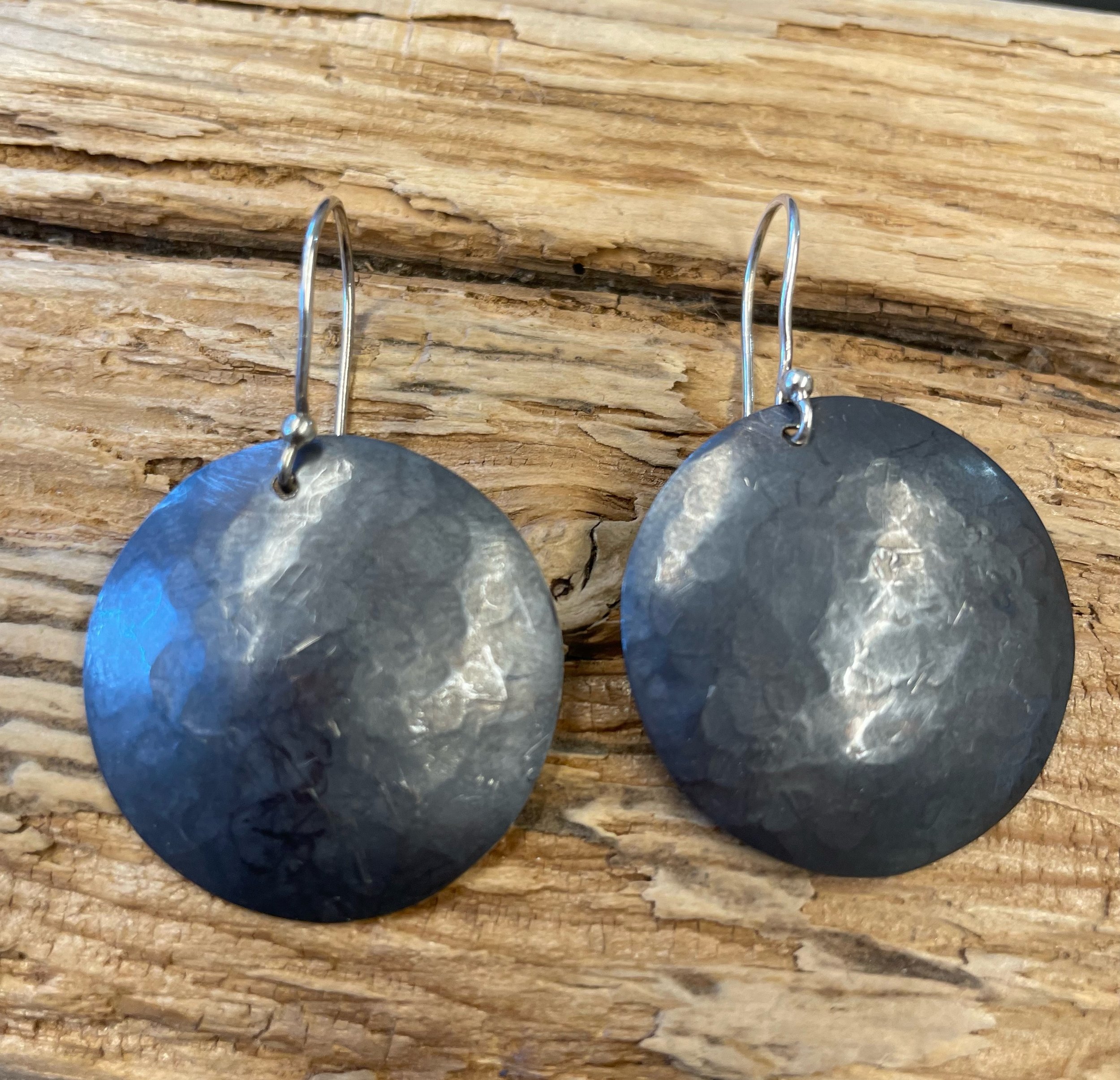 Round oxidized textured disk earrings. $30.JPG