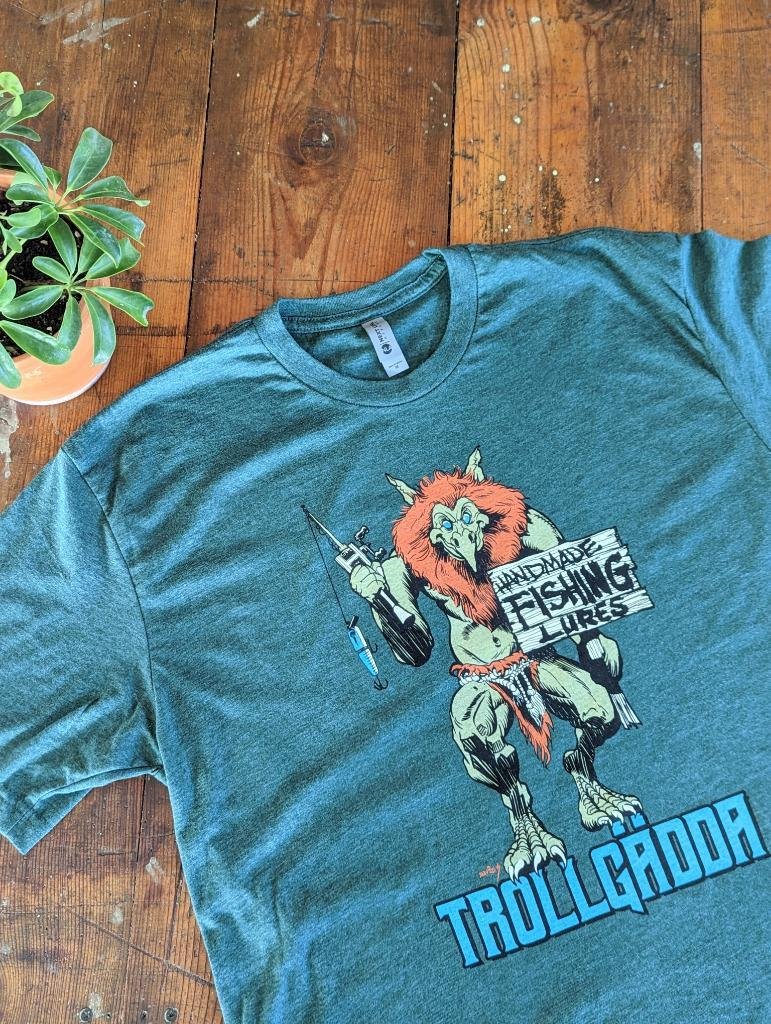 Trollgadda Premium Troll Shirt in heather forest green Trollgadda