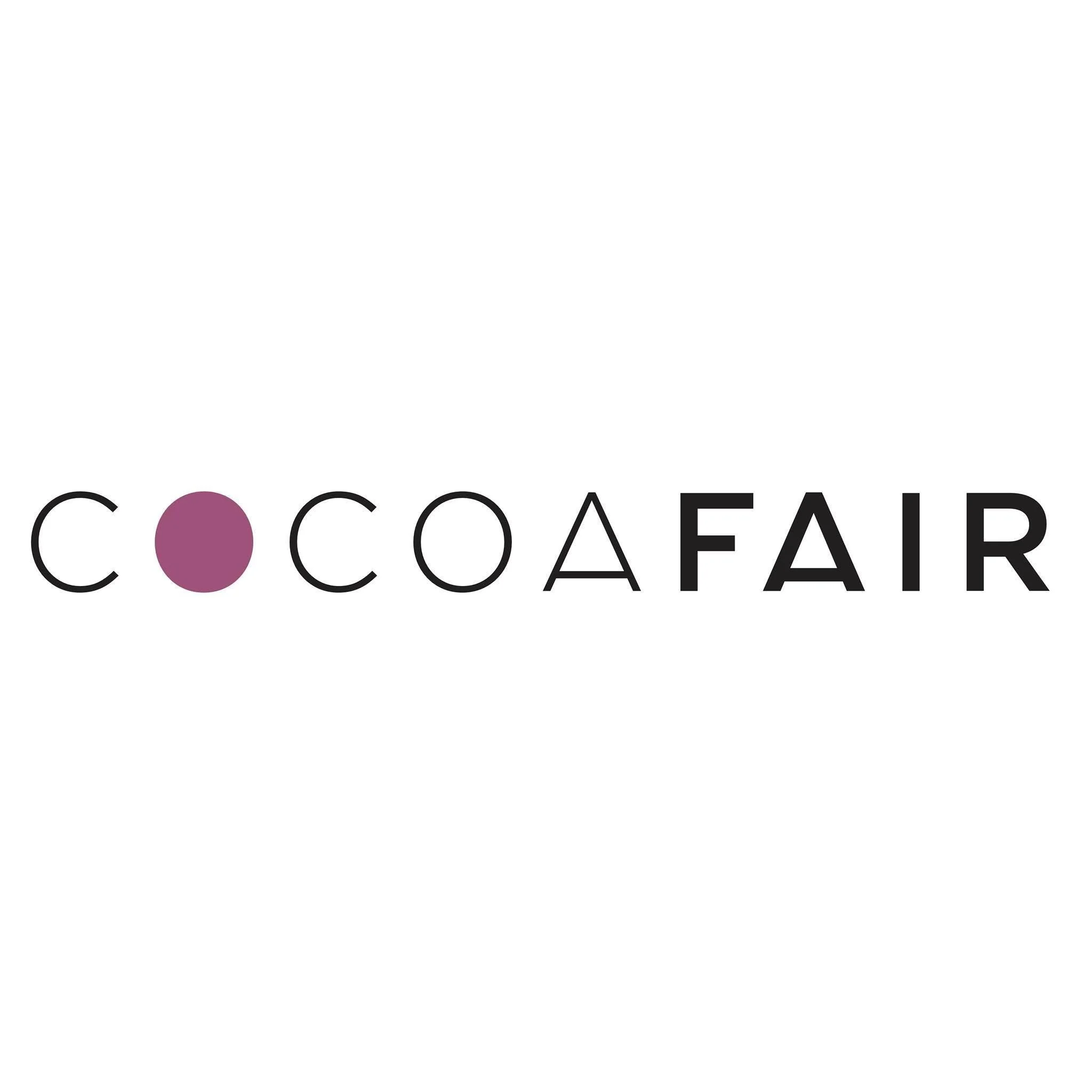 Partial view of a logo with a large black word 'COCAFEAR' and purple circles replacing the letters 'O' and 'A'.