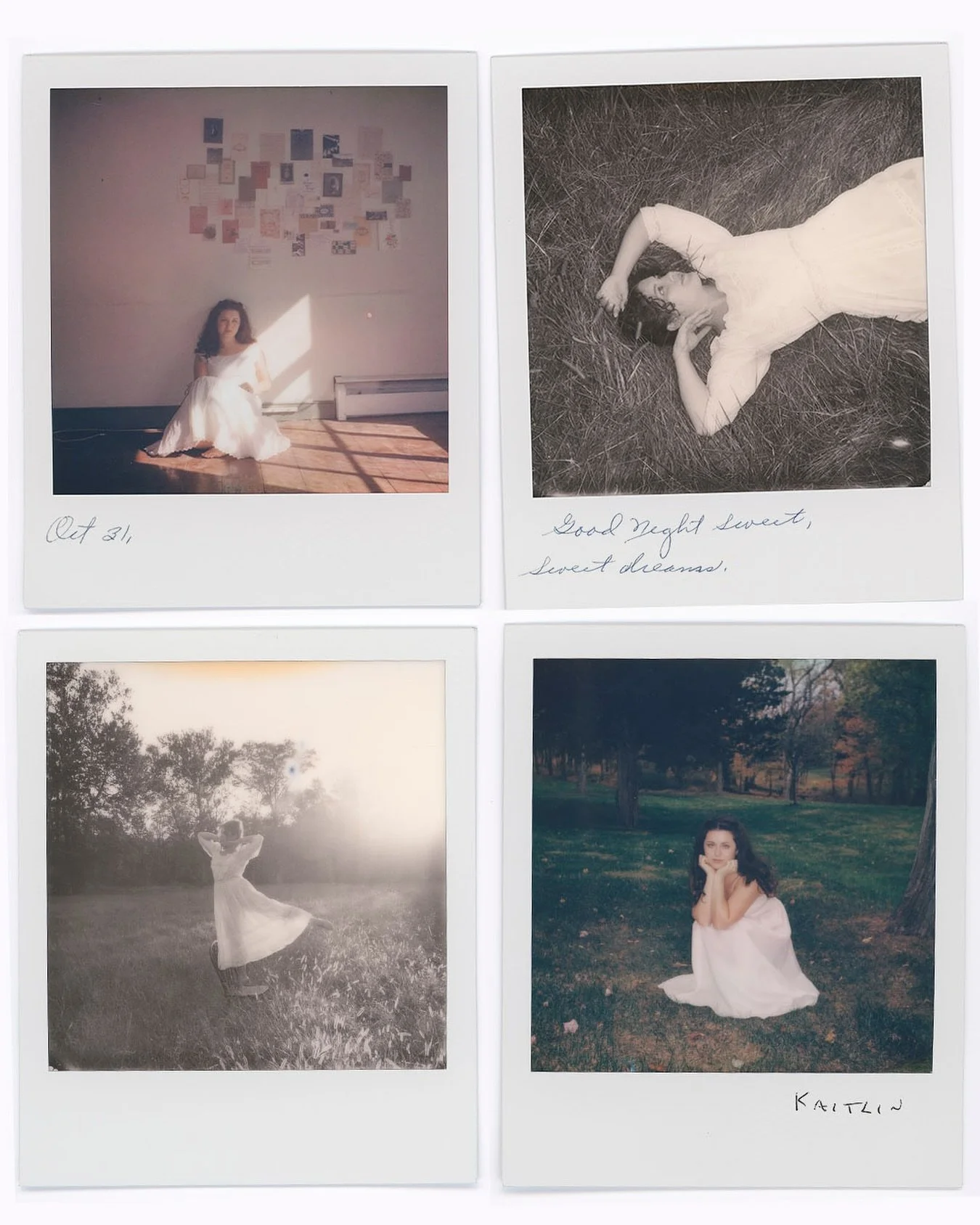 A collection of self-portraits, now filed under Aurora Designed&rsquo;s story re-write (one embroidered with hidden bits and pieces of what makes me, me) &mdash; coming hopefully ever so soon. 

Polaroids and upcoming imagery by my sweet photographer