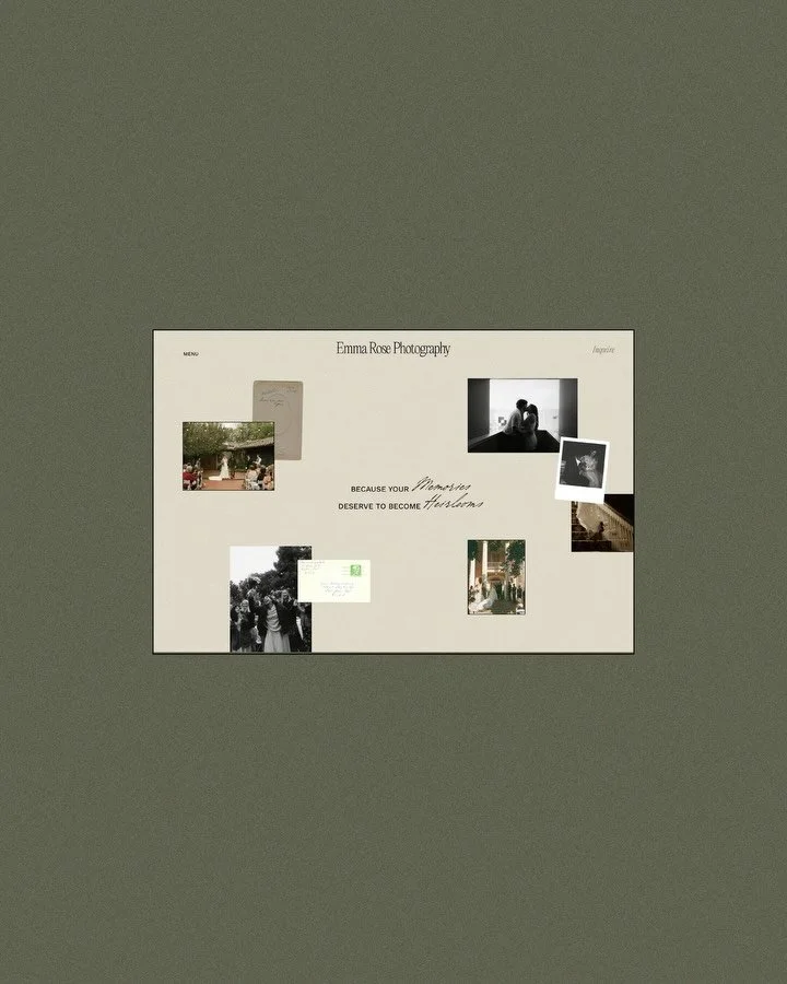 Because your memories deserve to become heirlooms&hellip; welcome (back) home to Emma Rose Photography 🤍 Emma and I worked together on her website quite a few years ago and crossed paths again to repaint it into something that encompasses this beaut